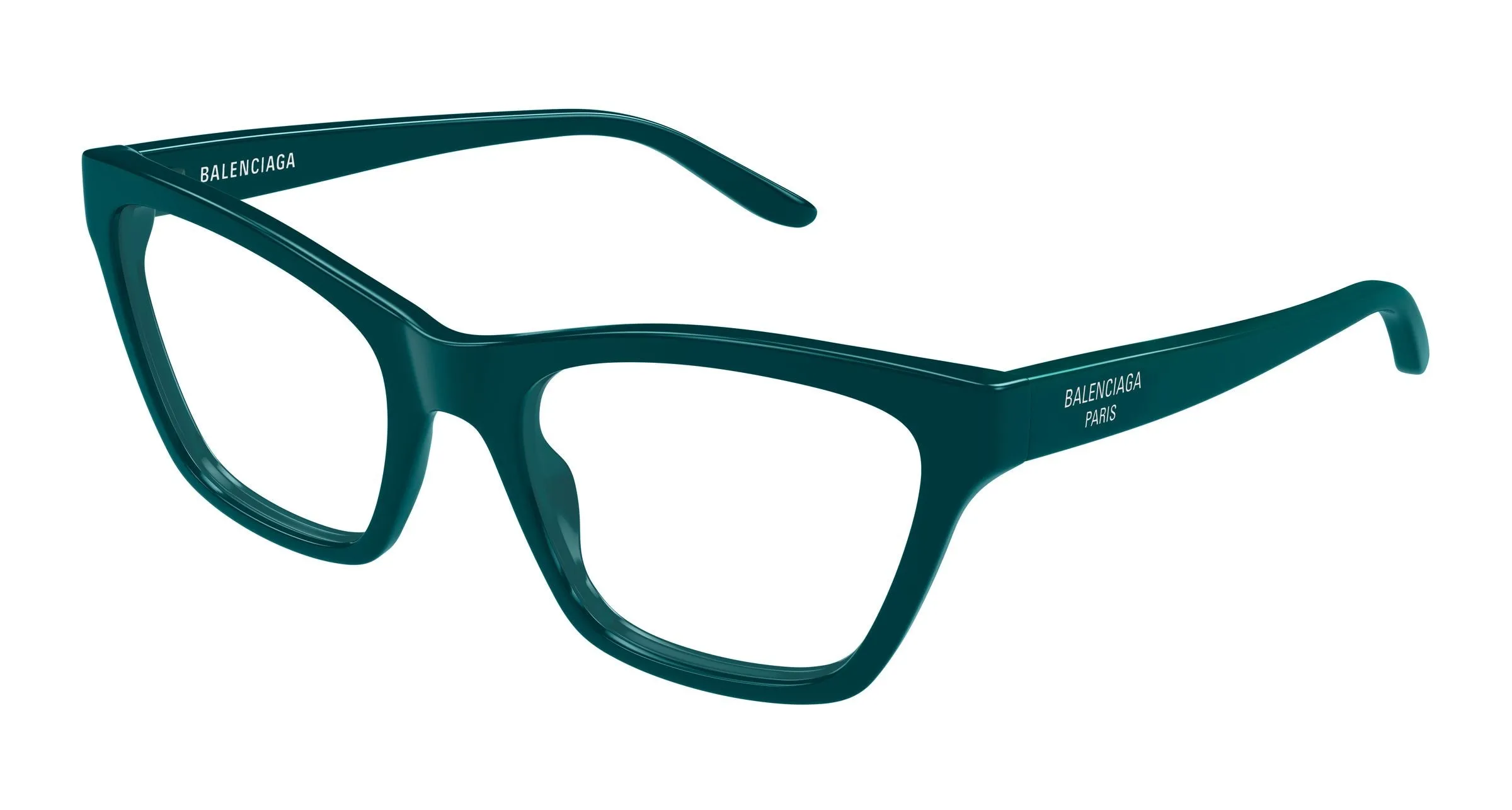 Balenciaga BB0440O 009 Montature da vista Acetato Verde Trasparente Cat Eye - immagine 1