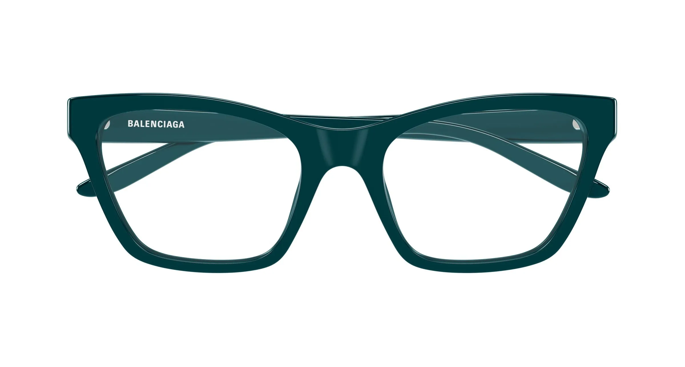 Balenciaga BB0440O 009 Montature da vista Acetato Verde Trasparente Cat Eye - immagine 2