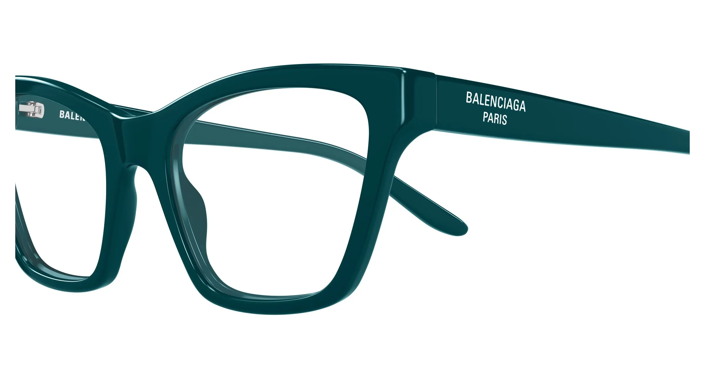 Balenciaga BB0440O 009 Montature da vista Acetato Verde Trasparente Cat Eye - immagine 3