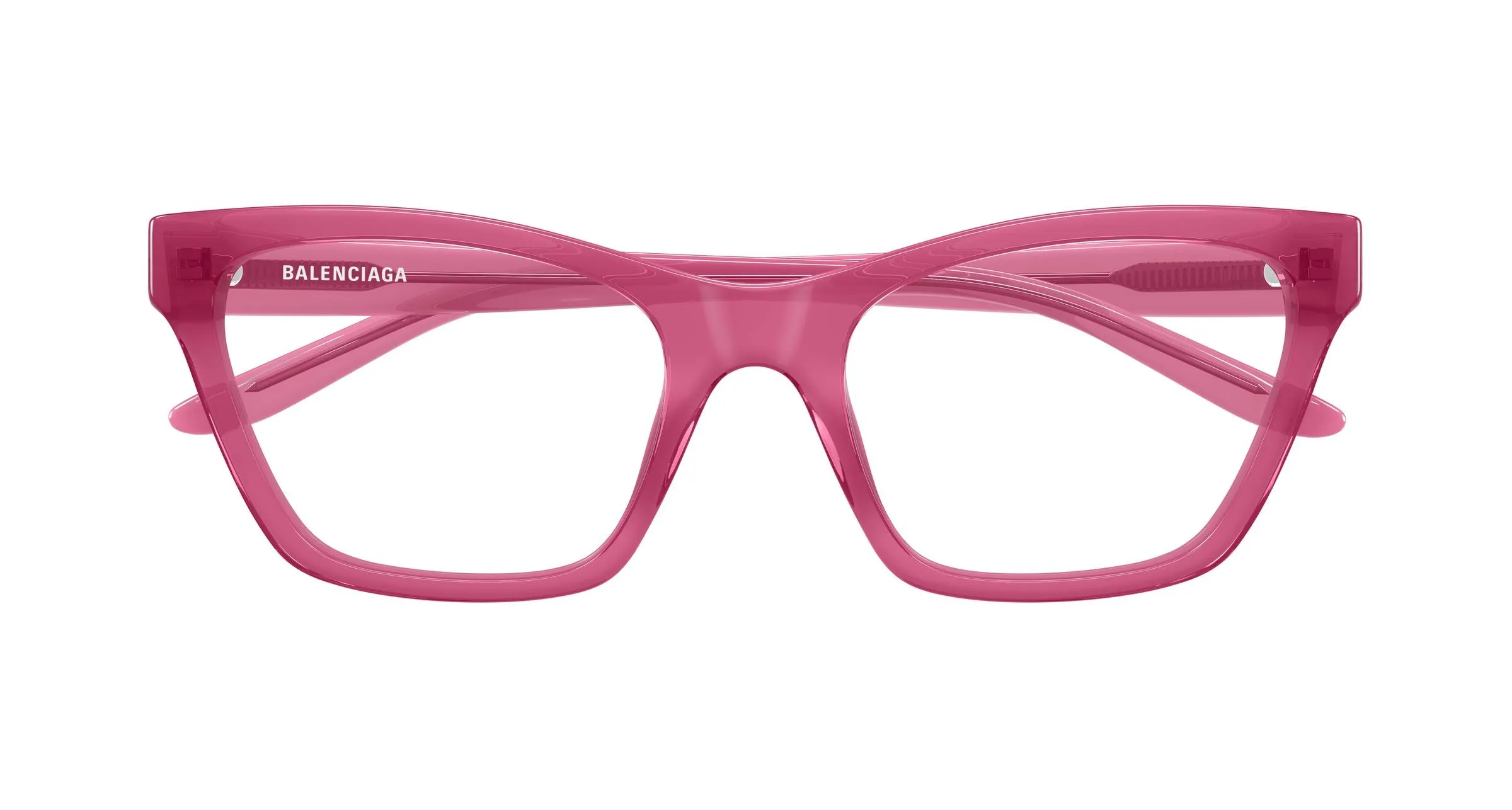 Balenciaga BB0440O 008 Montature da vista Acetato Rosa Trasparente Cat Eye - immagine 2