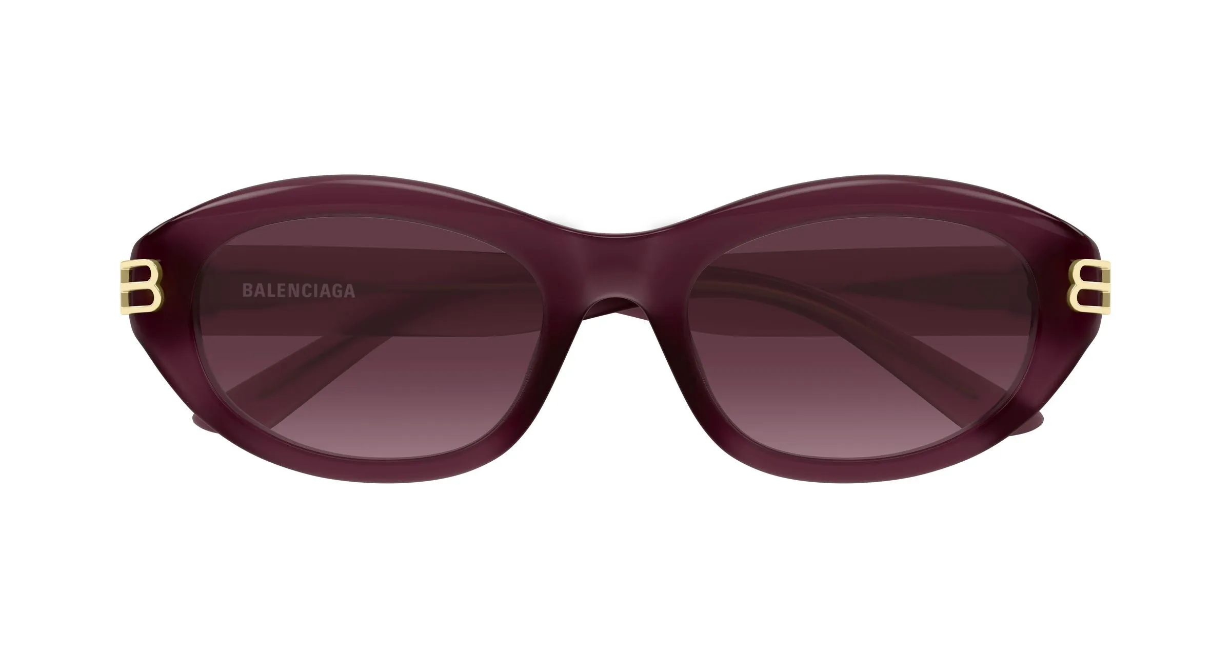 Balenciaga BB0434SK 007 Occhiali da sole Acetato Bordeaux Viola Rotonda Sfumato - immagine 2