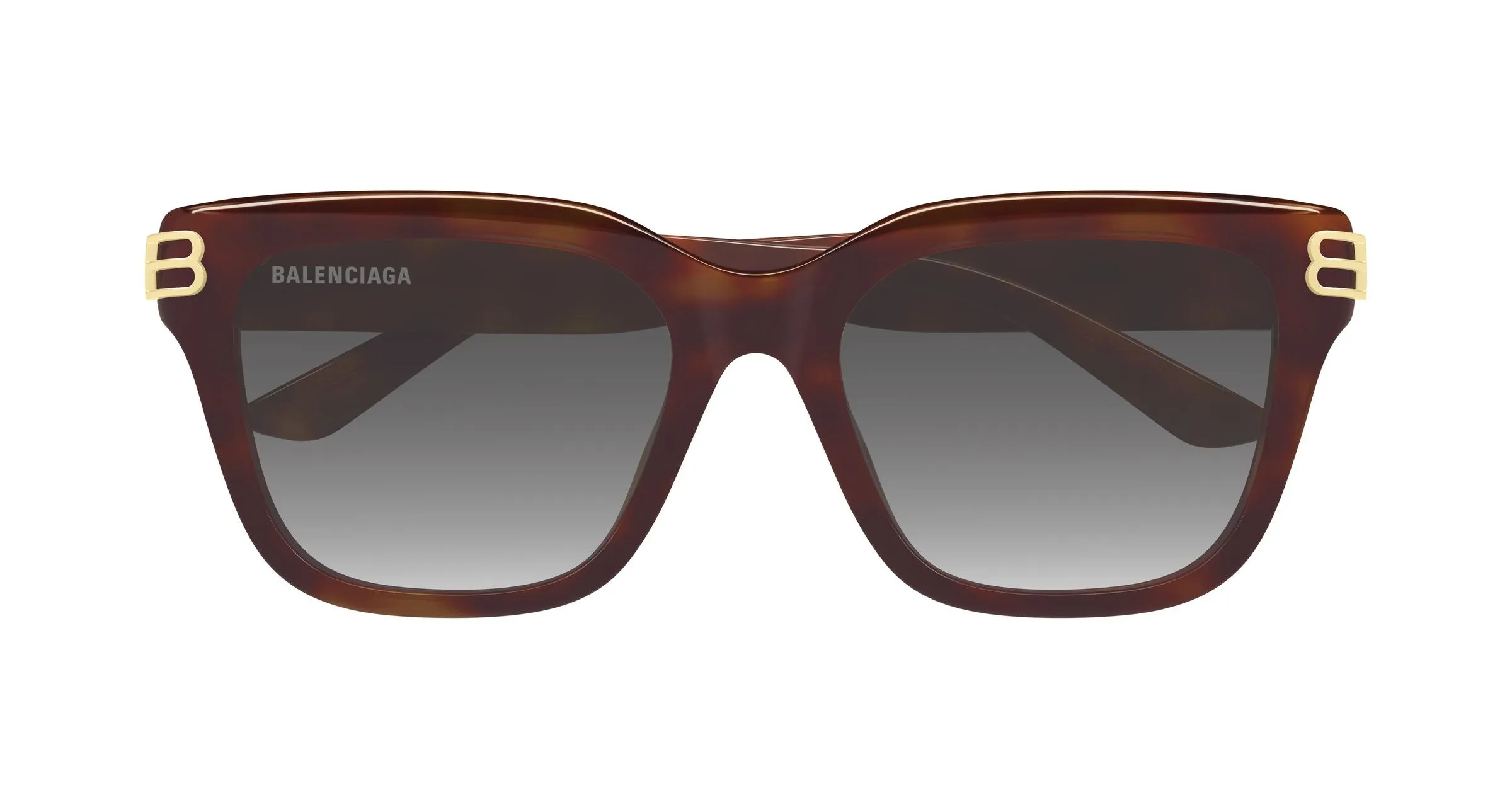 Balenciaga BB0433SK 009 Occhiali da sole Acetato Havana Fumo Squadrata Sfumato - immagine 2