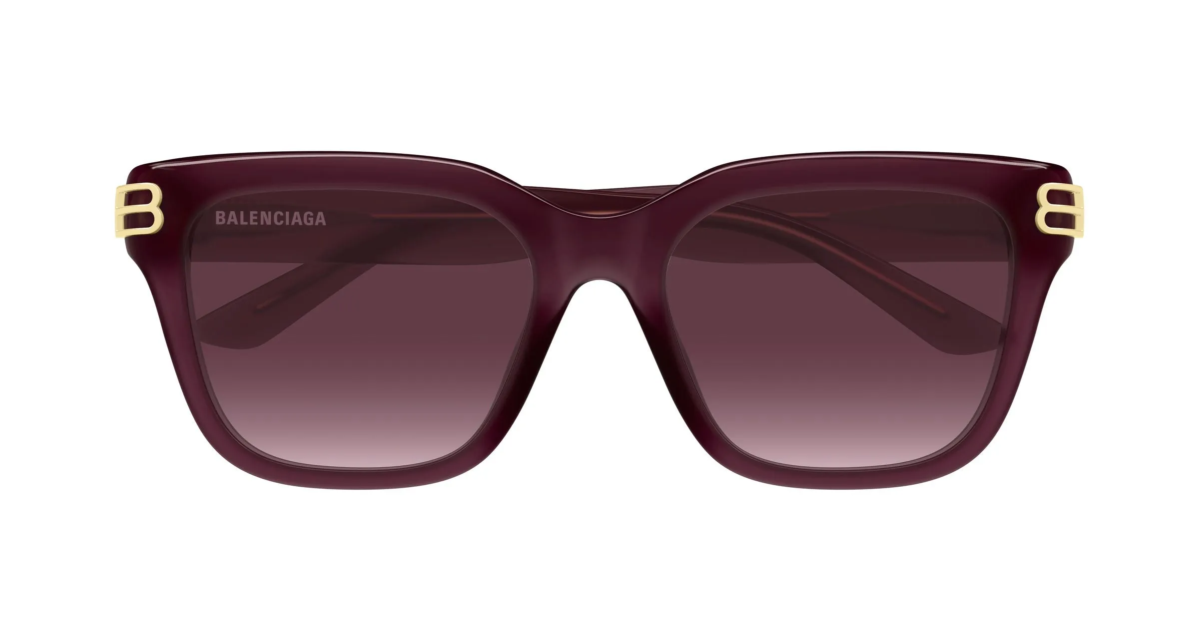 Balenciaga BB0433SK 008 Occhiali da sole Acetato Bordeaux Viola Squadrata Sfumato - immagine 2
