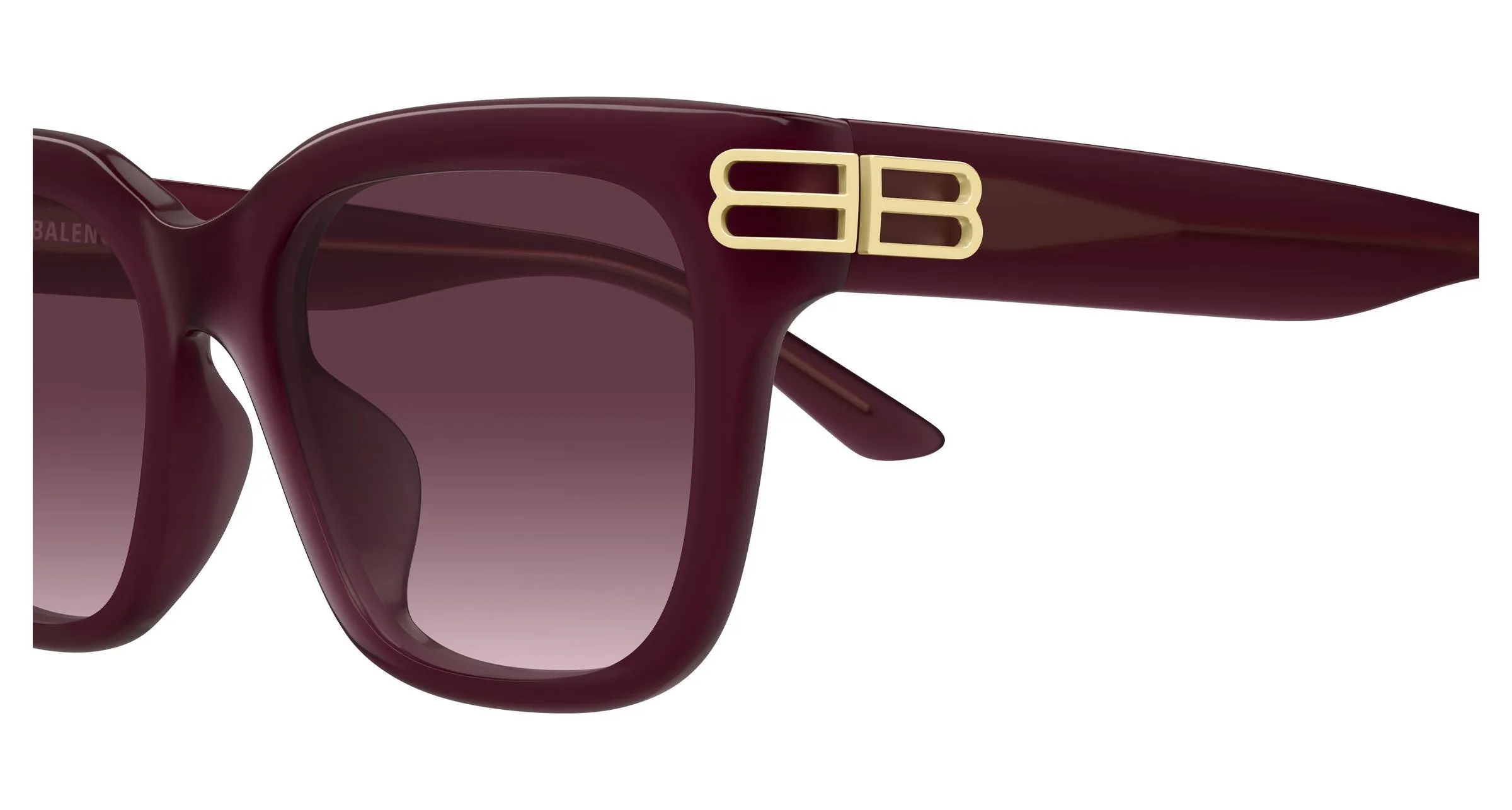Balenciaga BB0433SK 008 Occhiali da sole Acetato Bordeaux Viola Squadrata Sfumato - immagine 3