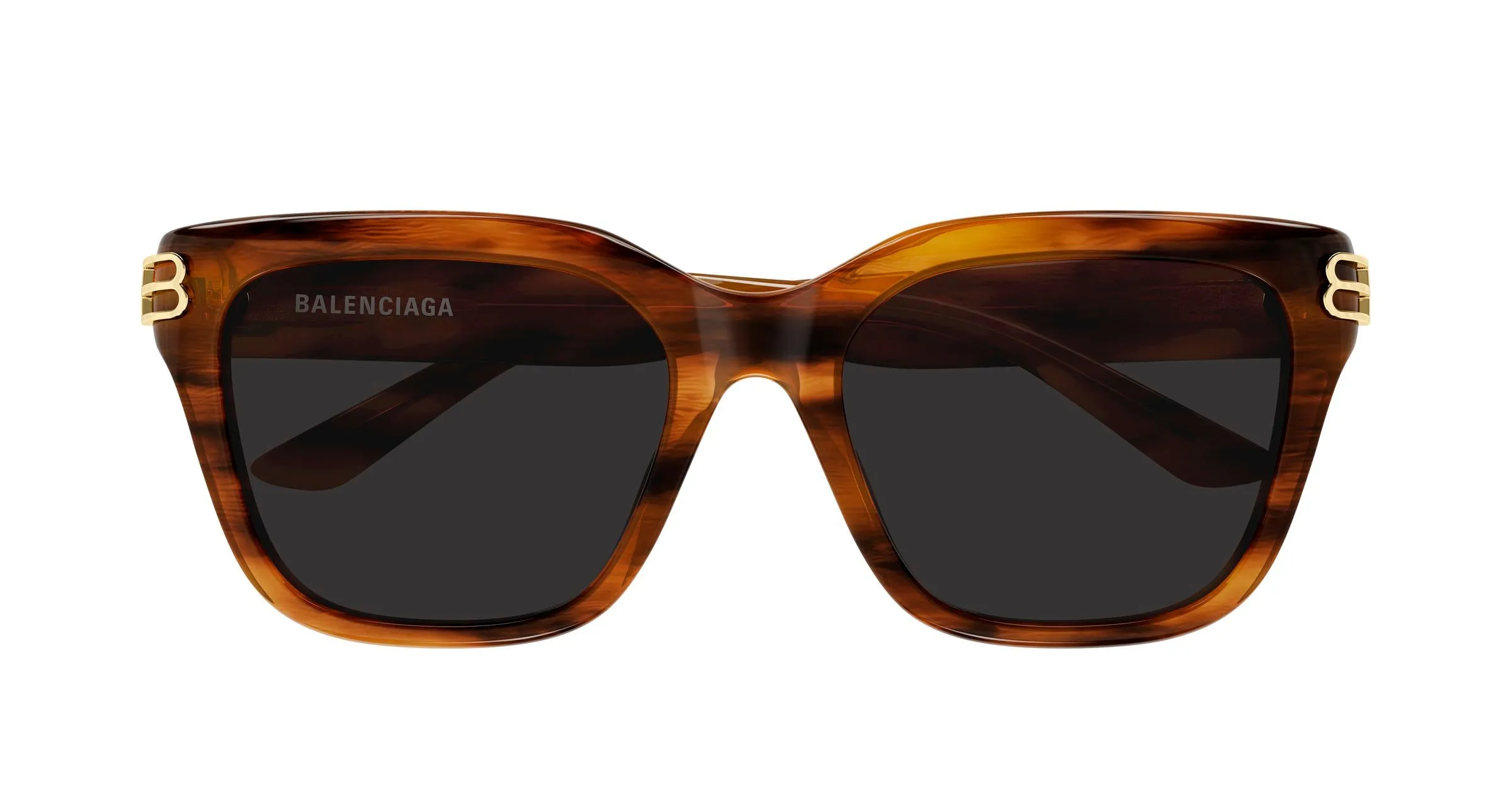 Balenciaga BB0433SK 007 Occhiali da sole Acetato Marrone Grigio Squadrata - immagine 2
