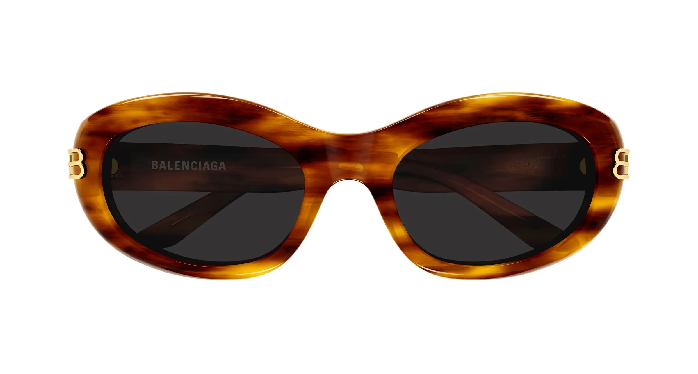 Balenciaga BB0431S 007 Occhiali da sole Acetato Marrone Grigio Rotonda - immagine 2