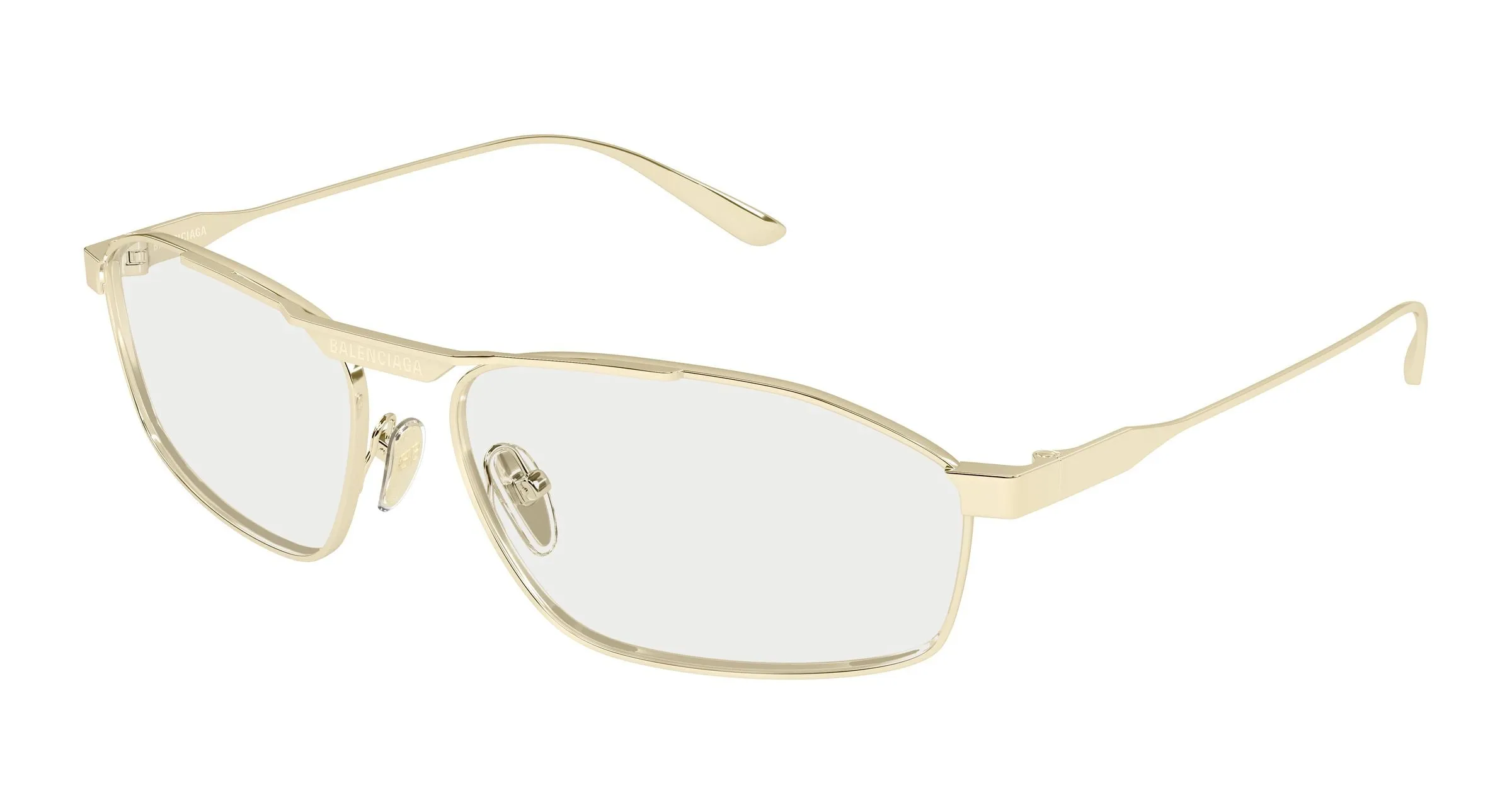 Balenciaga BB0416S 007 Occhiali da sole Metallo Oro Grigio Pilot - immagine 1