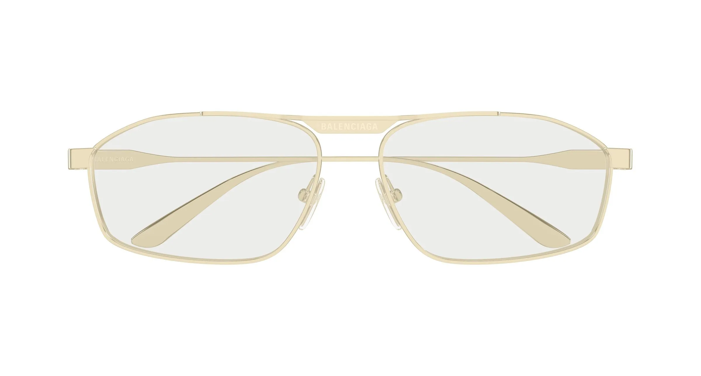 Balenciaga BB0416S 007 Occhiali da sole Metallo Oro Grigio Pilot - immagine 2