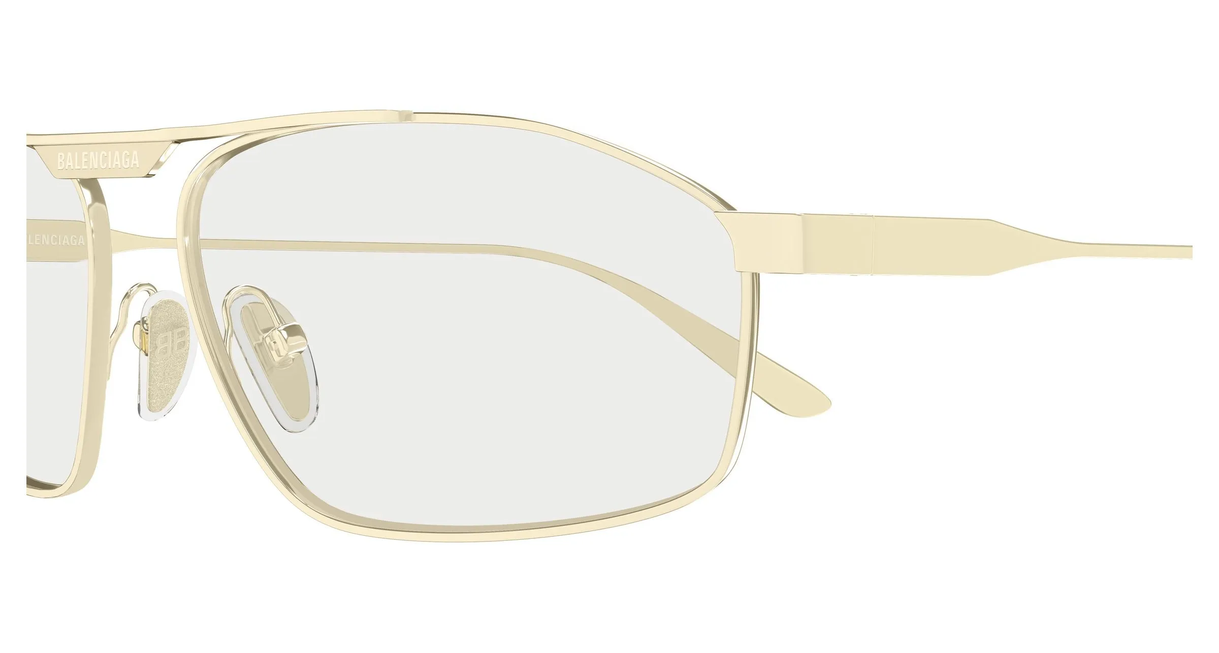 Balenciaga BB0416S 007 Occhiali da sole Metallo Oro Grigio Pilot - immagine 3