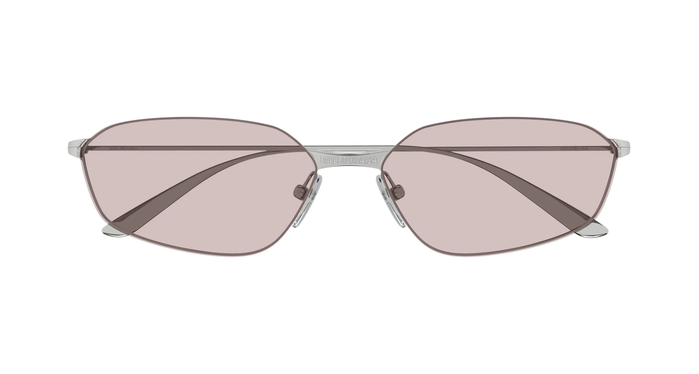 Balenciaga BB0412S 006 Occhiali da sole Metallo Rutenio Rosa Geometrica - immagine 2