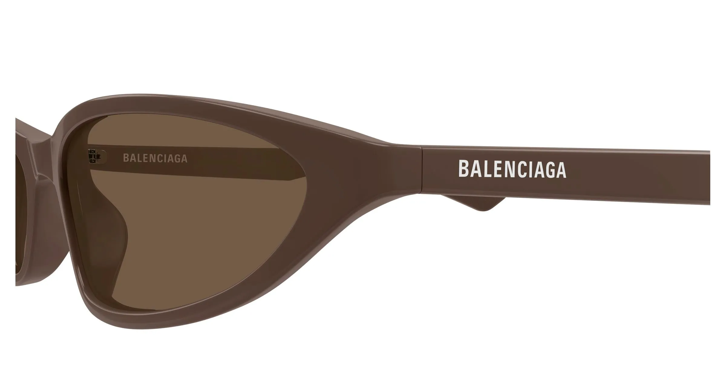 Balenciaga BB0402S 008 Occhiali da sole Acetato Marrone Marrone Rotonda - immagine 3
