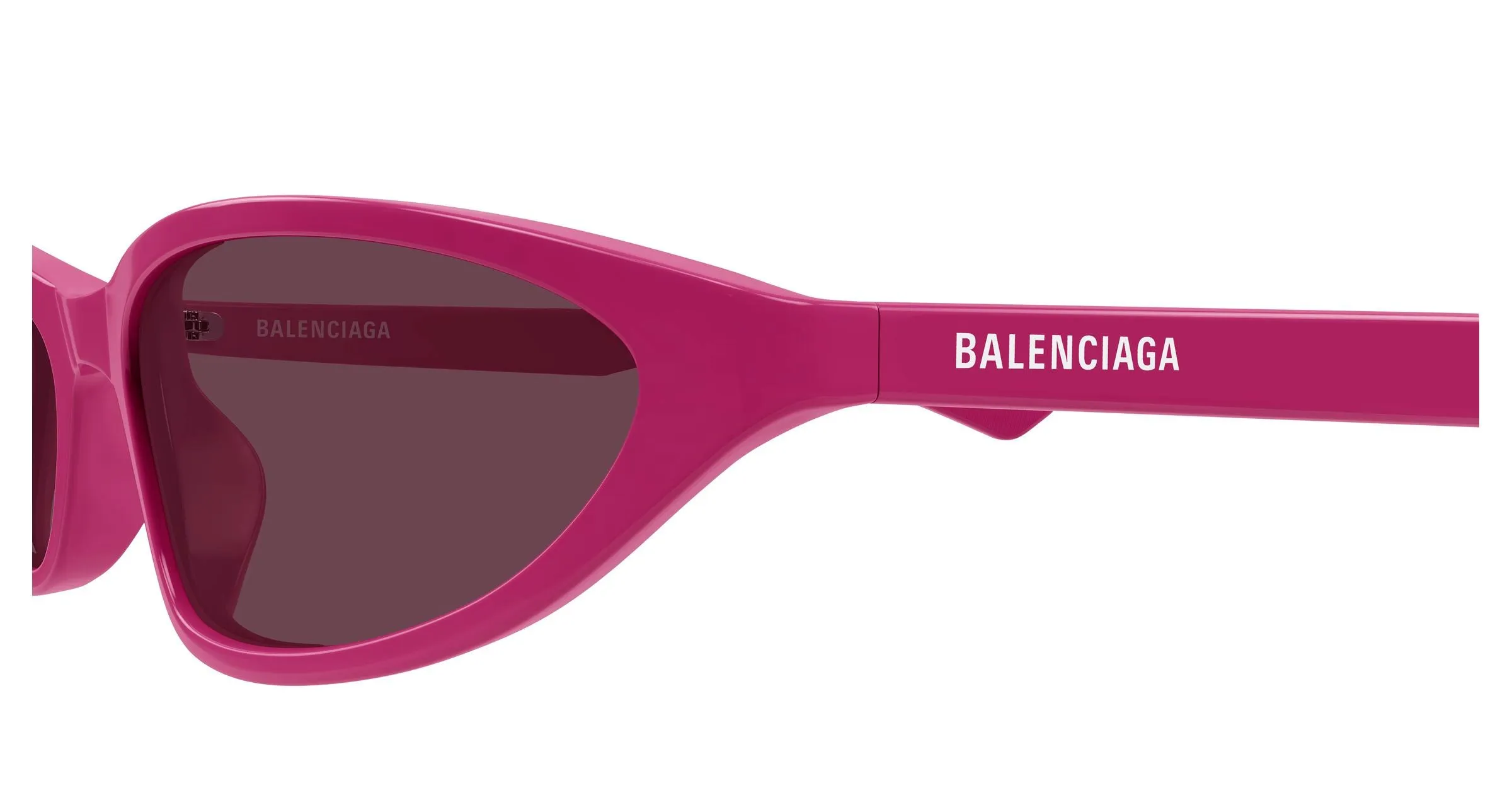 Balenciaga BB0402S 007 Occhiali da sole Acetato Fucsia Viola Rotonda - immagine 3