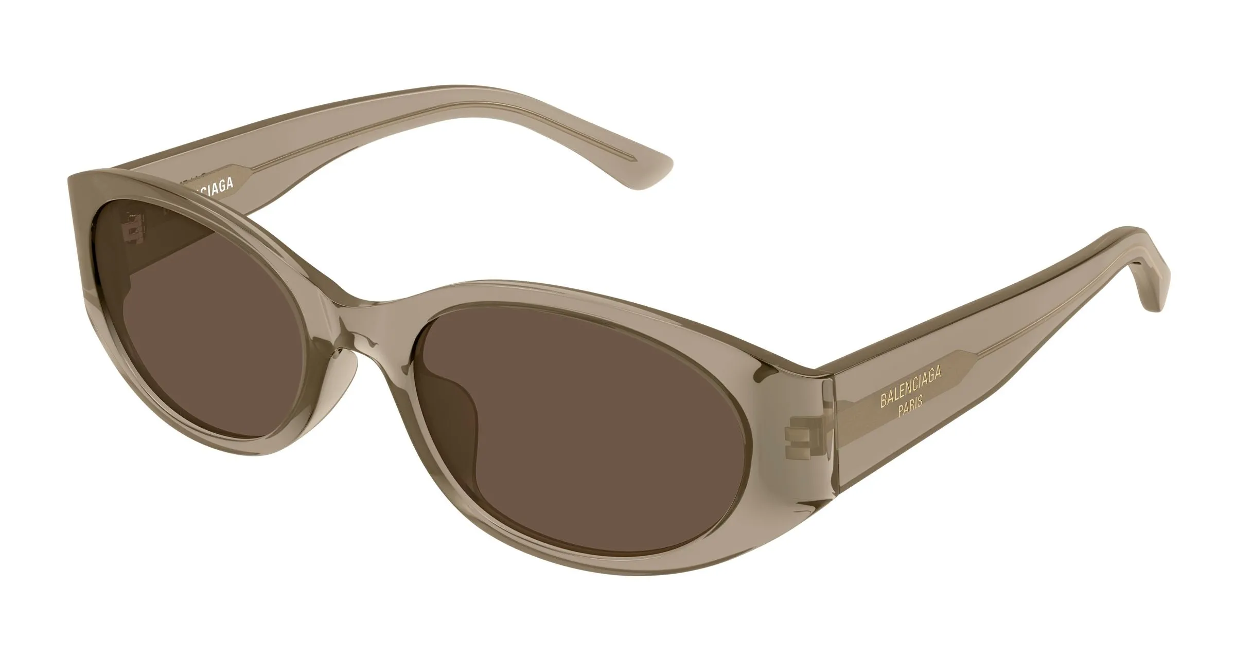 Balenciaga BB0369SK 006 Occhiali da sole Acetato Marrone Marrone Rotonda - immagine 1