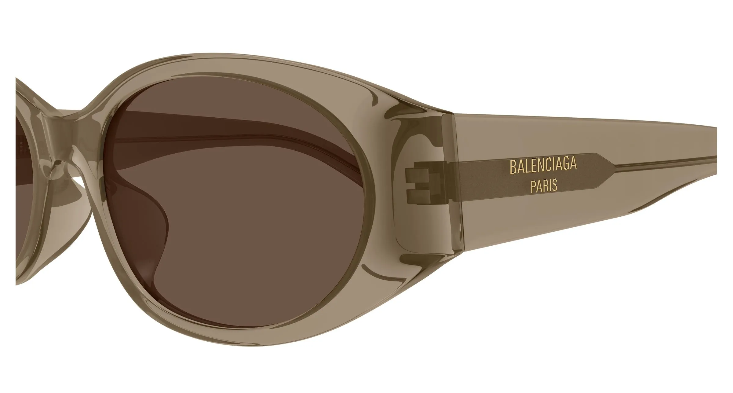 Balenciaga BB0369SK 006 Occhiali da sole Acetato Marrone Marrone Rotonda - immagine 3