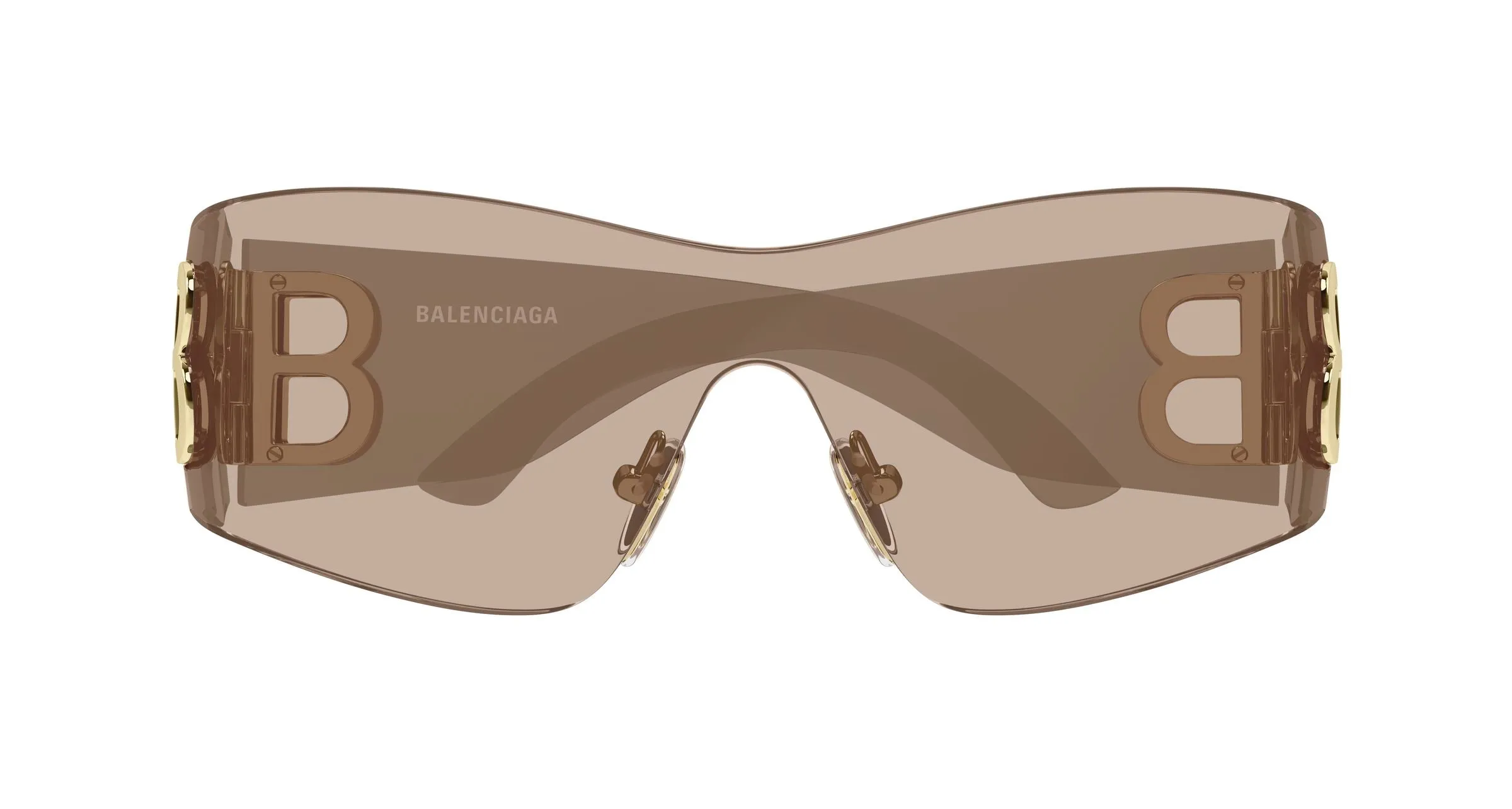 Balenciaga BB0359S 007 Occhiali da sole Nylon Marrone Marrone Avvolgente - immagine 2