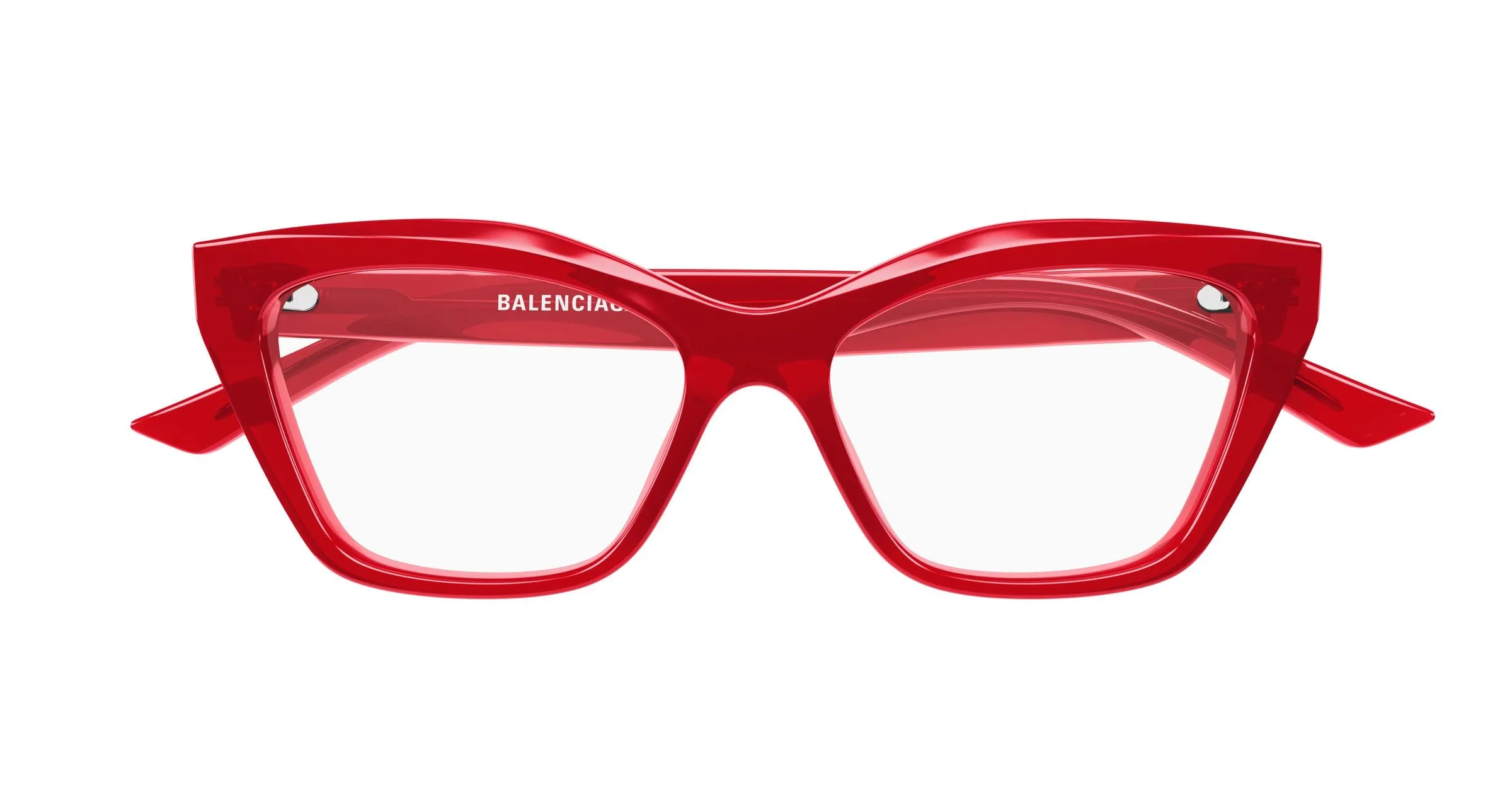 Balenciaga BB0342O 019 Montature da vista Acetato Rosso Trasparente Cat Eye - immagine 2