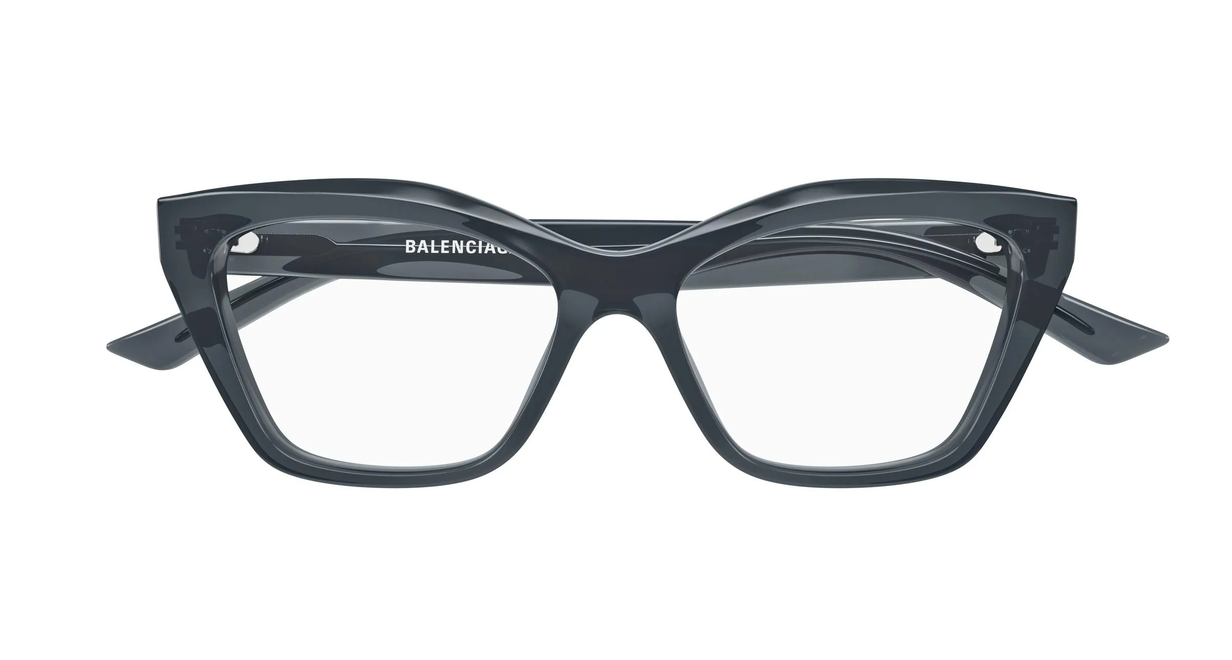 Balenciaga BB0342O 018 Montature da vista Acetato Grigio Trasparente Cat Eye - immagine 2