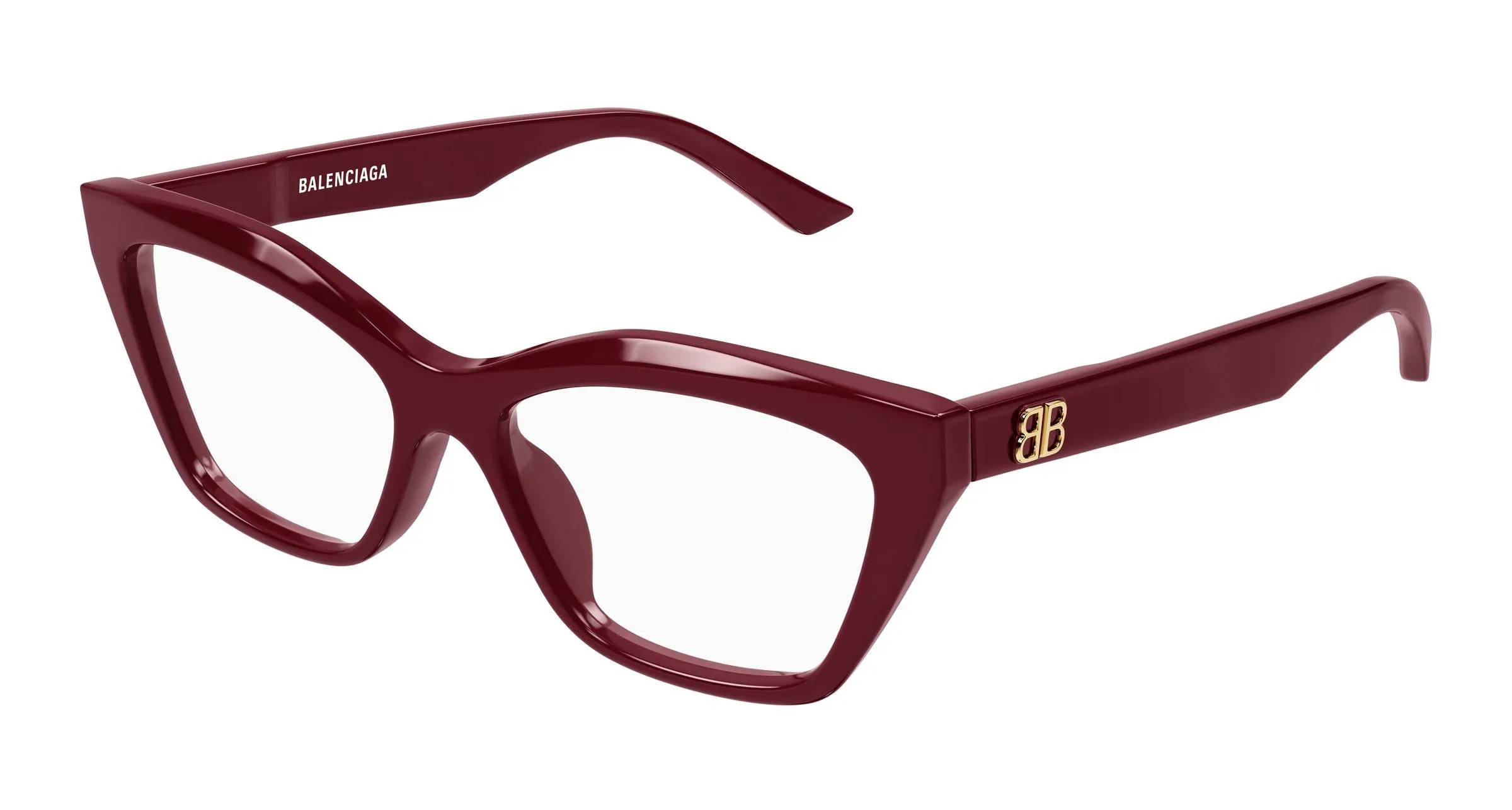 Balenciaga BB0342O 017 Montature da vista Acetato Bordeaux Trasparente Cat Eye - immagine 1