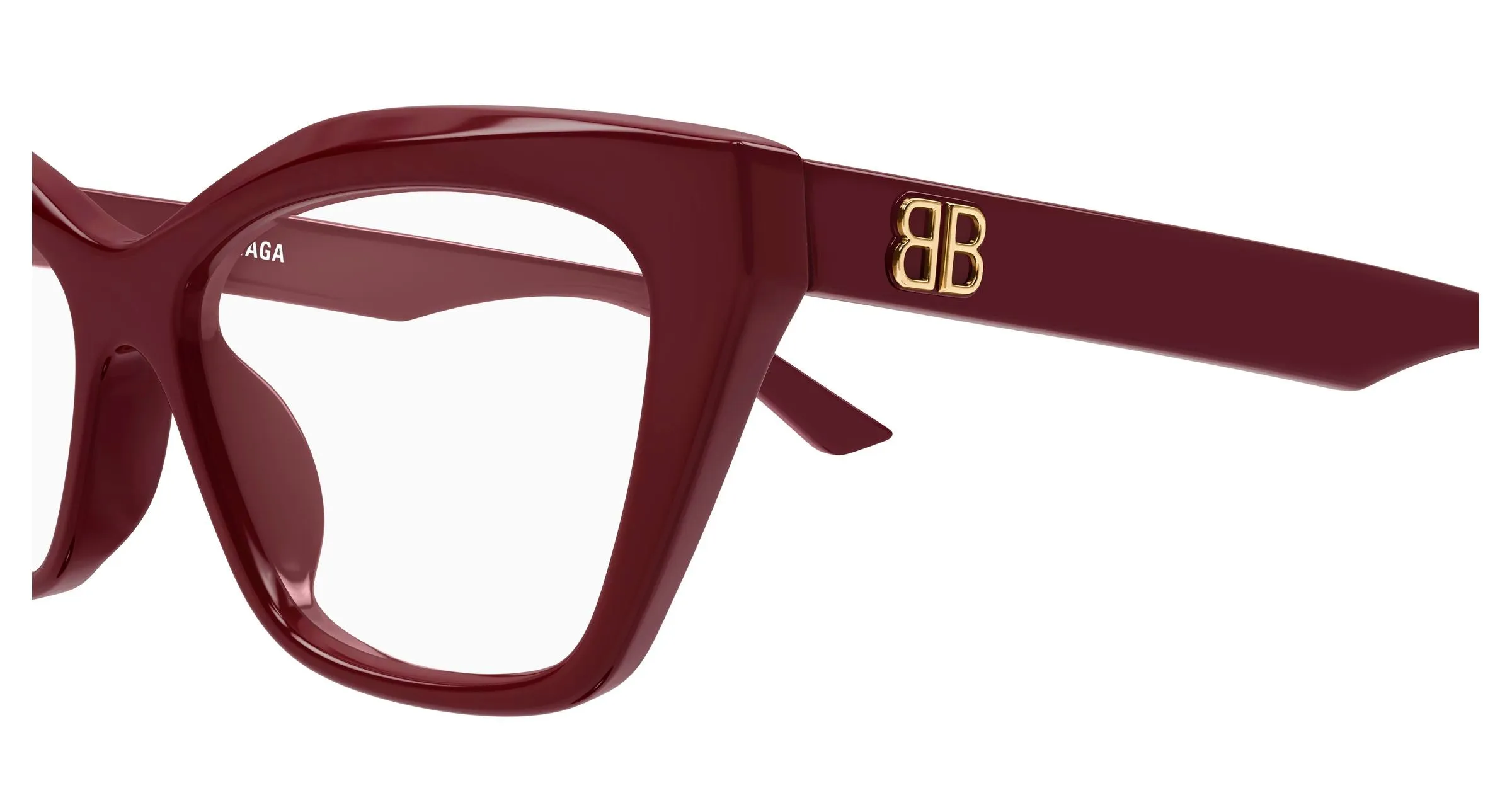 Balenciaga BB0342O 017 Montature da vista Acetato Bordeaux Trasparente Cat Eye - immagine 3