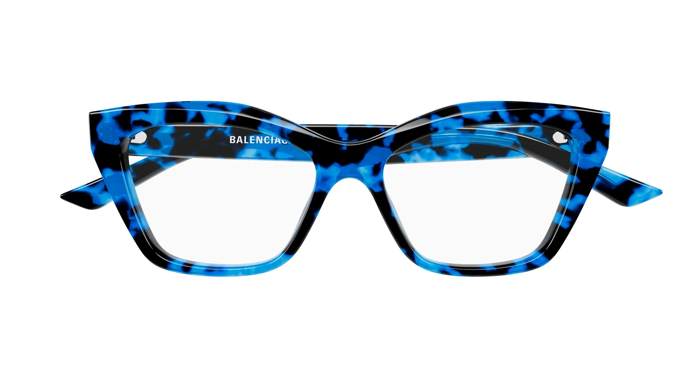 Balenciaga BB0342O 016 Montature da vista Acetato Blu Trasparente Cat Eye - immagine 2