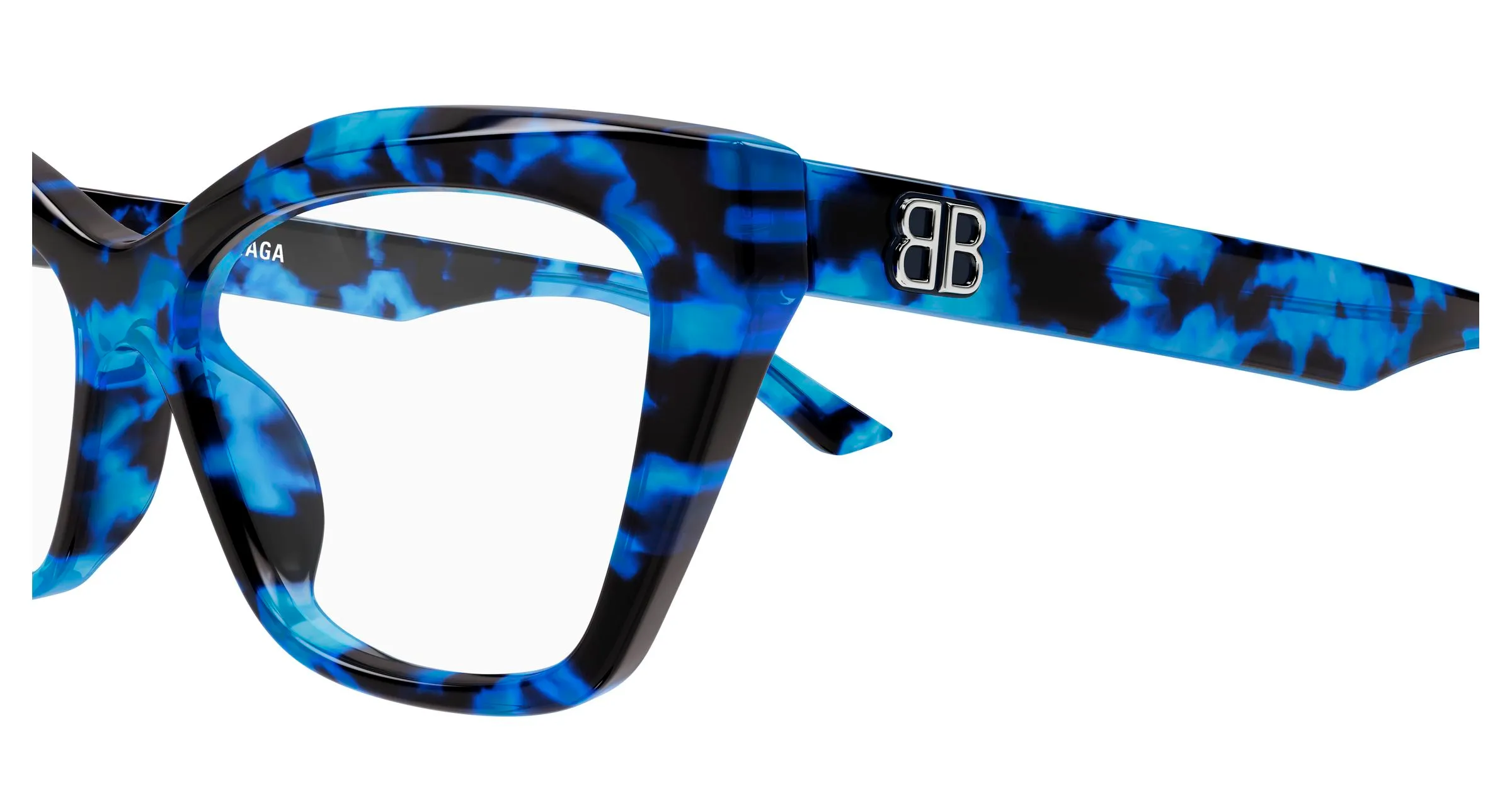 Balenciaga BB0342O 016 Montature da vista Acetato Blu Trasparente Cat Eye - immagine 3