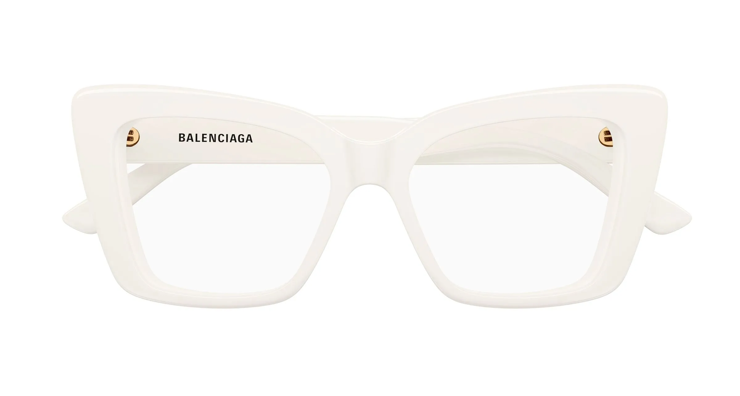 Balenciaga BB0297O 008 Montature da vista Acetato Bianco Trasparente Farfalla - immagine 2
