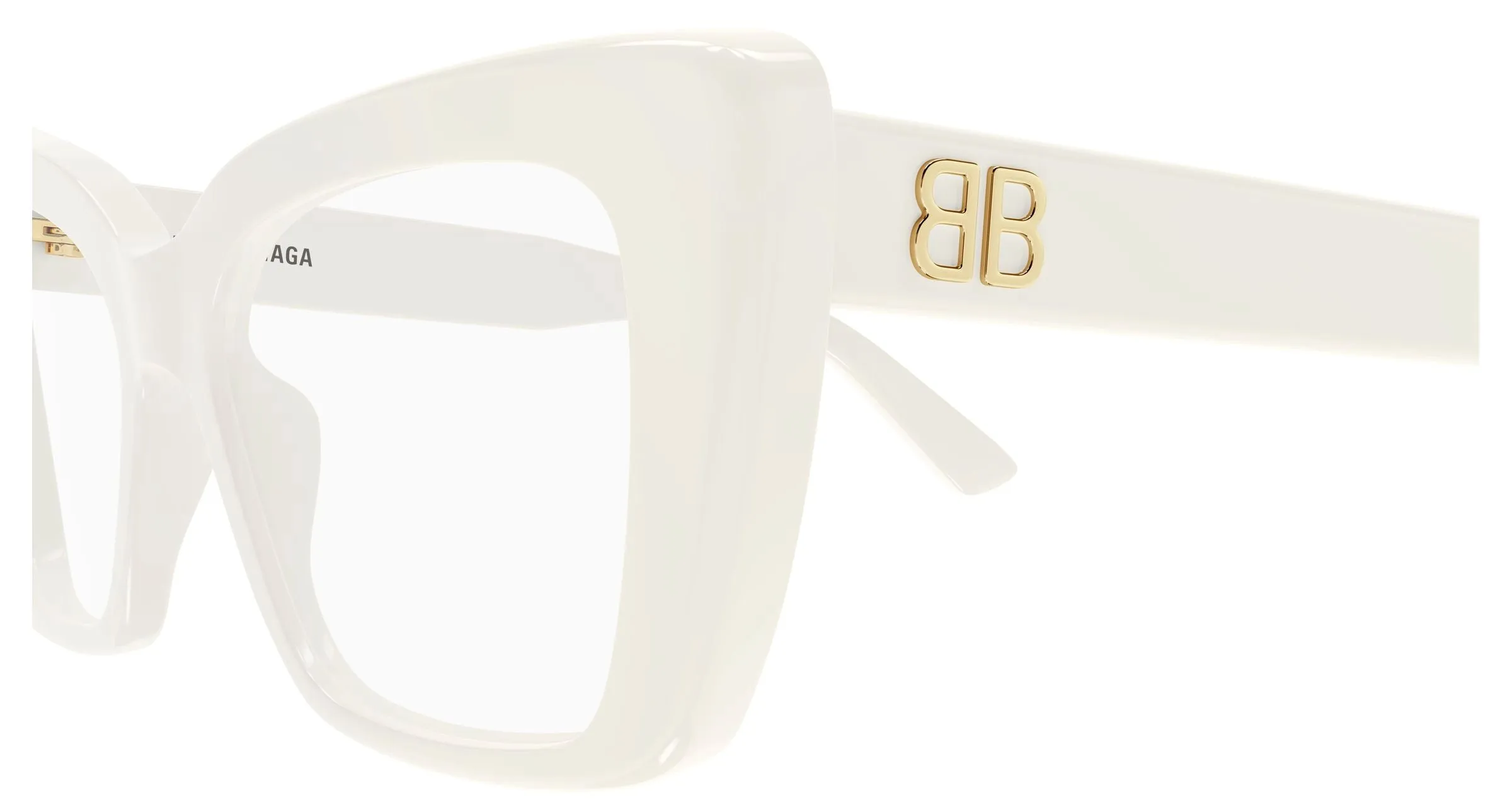 Balenciaga BB0297O 008 Montature da vista Acetato Bianco Trasparente Farfalla - immagine 3