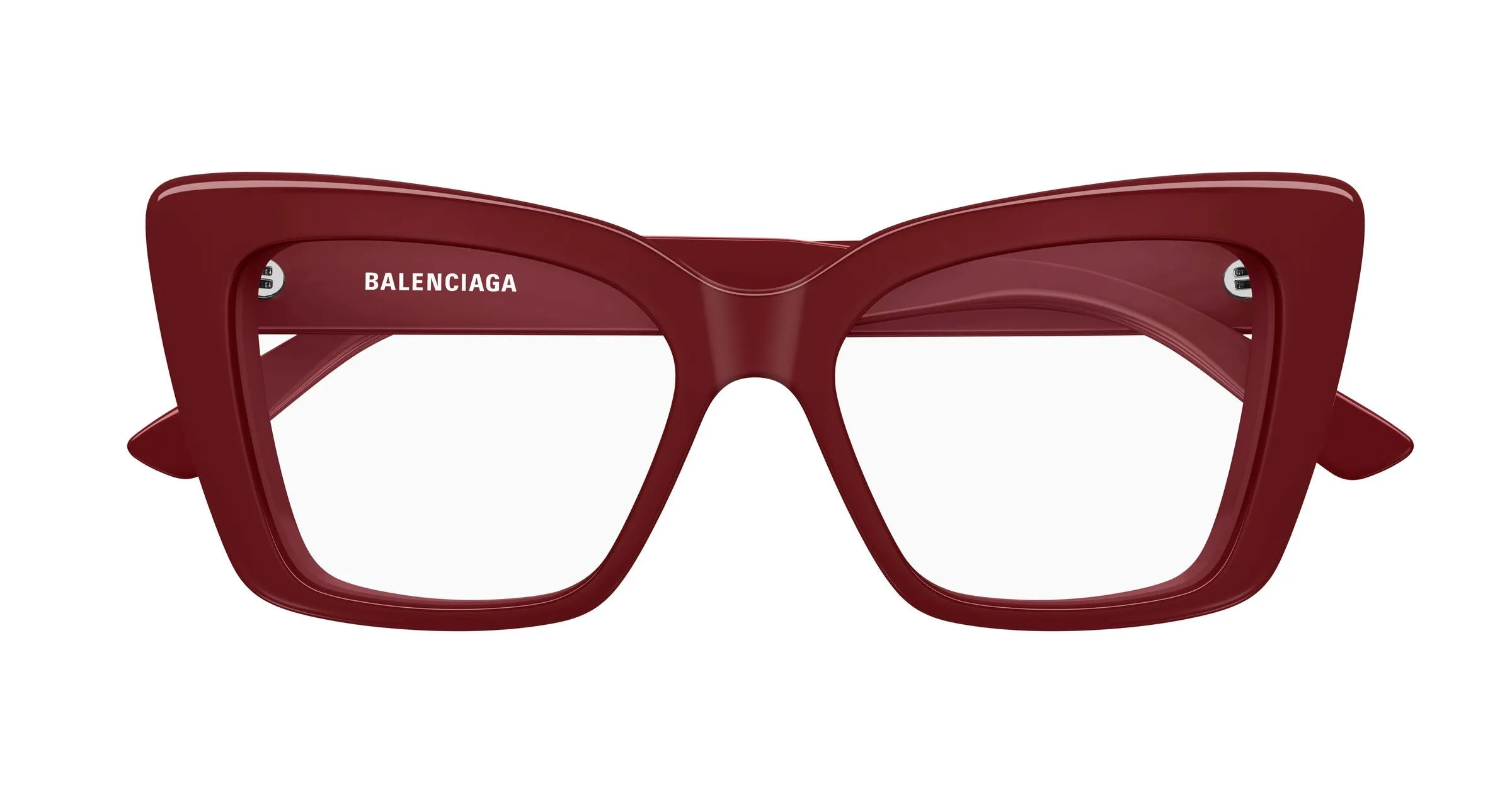 Balenciaga BB0297O 007 Montature da vista Acetato Rosso Trasparente Farfalla - immagine 2