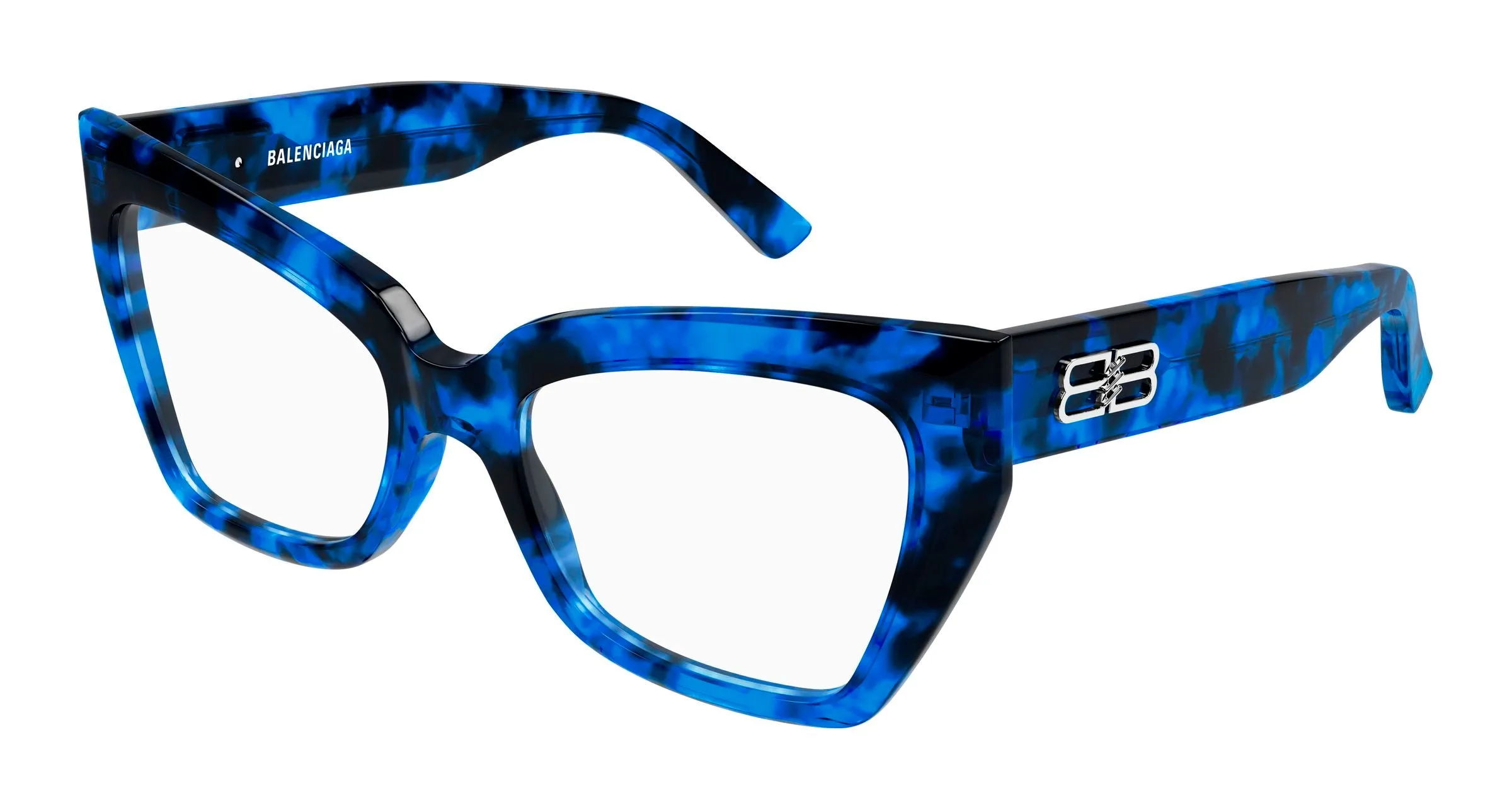 Balenciaga BB0275O 006 Montature da vista Acetato Blu Trasparente Farfalla - immagine 1