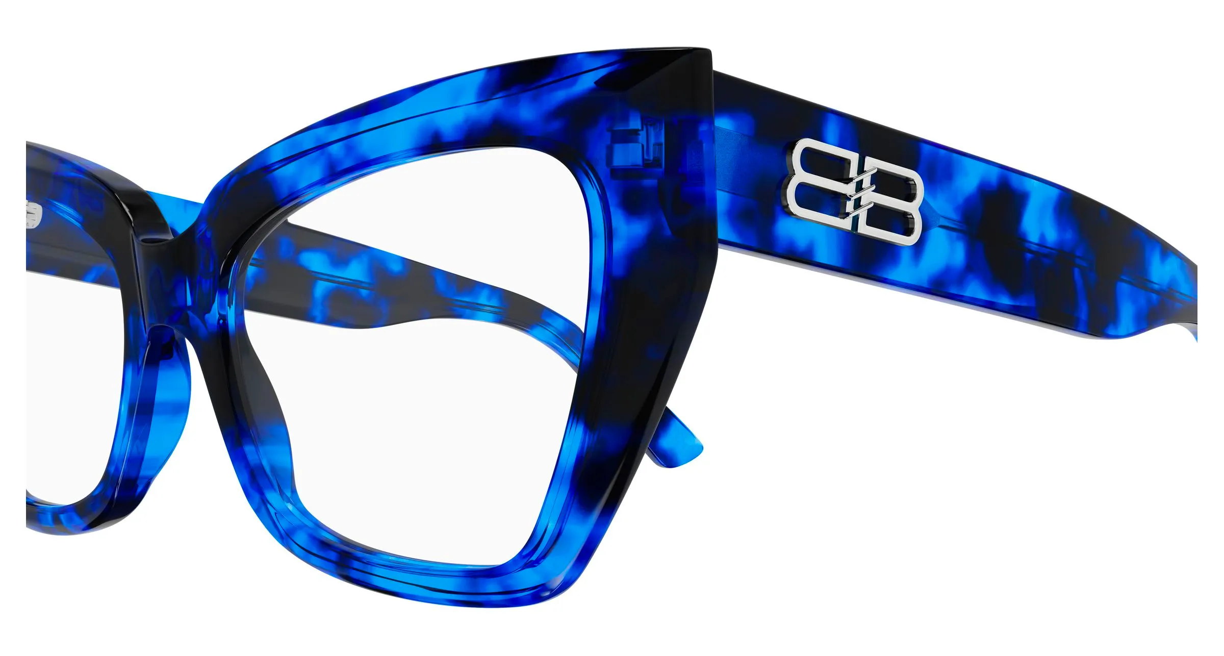 Balenciaga BB0275O 006 Montature da vista Acetato Blu Trasparente Farfalla - immagine 3