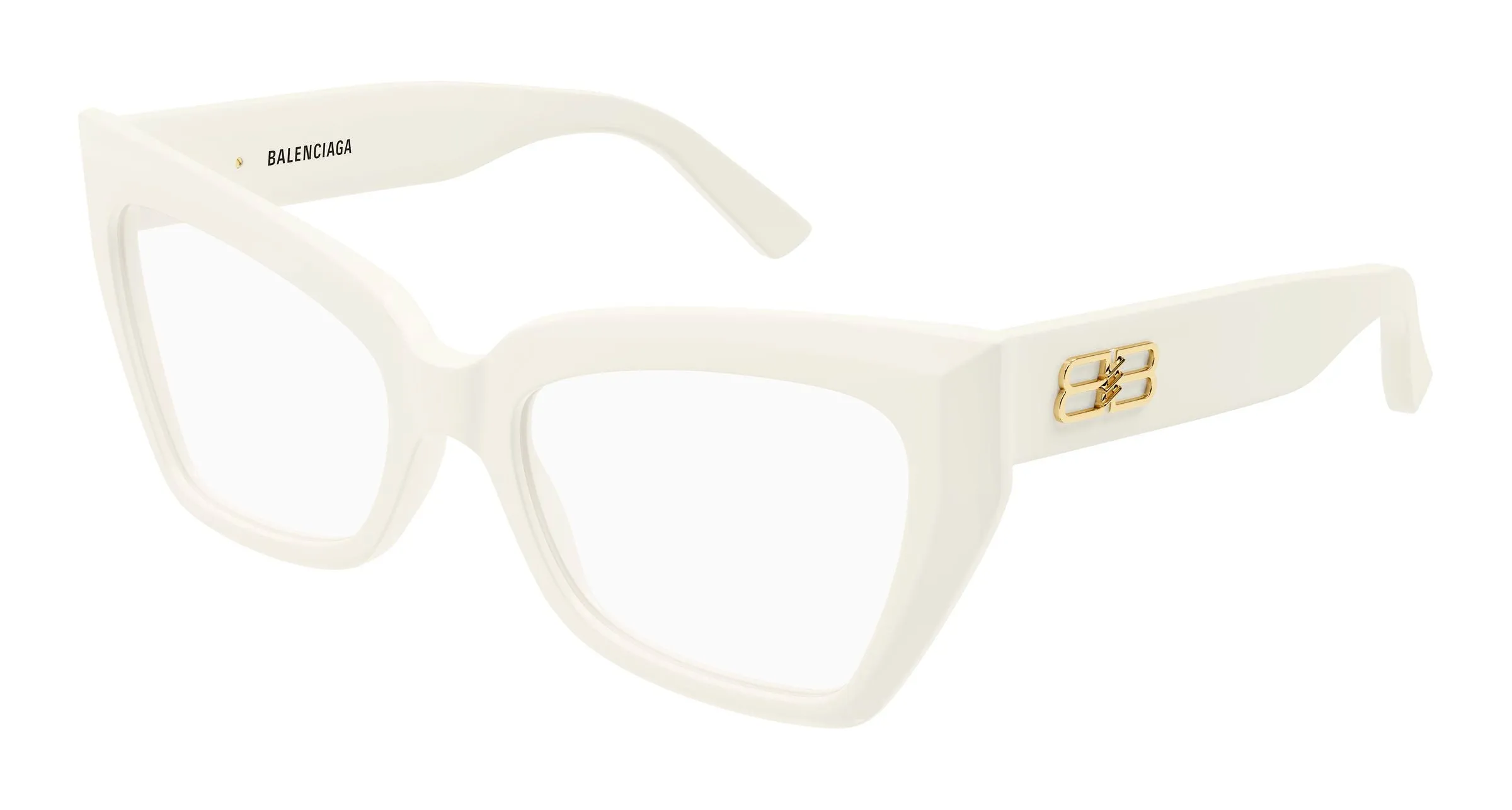 Balenciaga BB0275O 005 Montature da vista Acetato Bianco Trasparente Farfalla - immagine 1