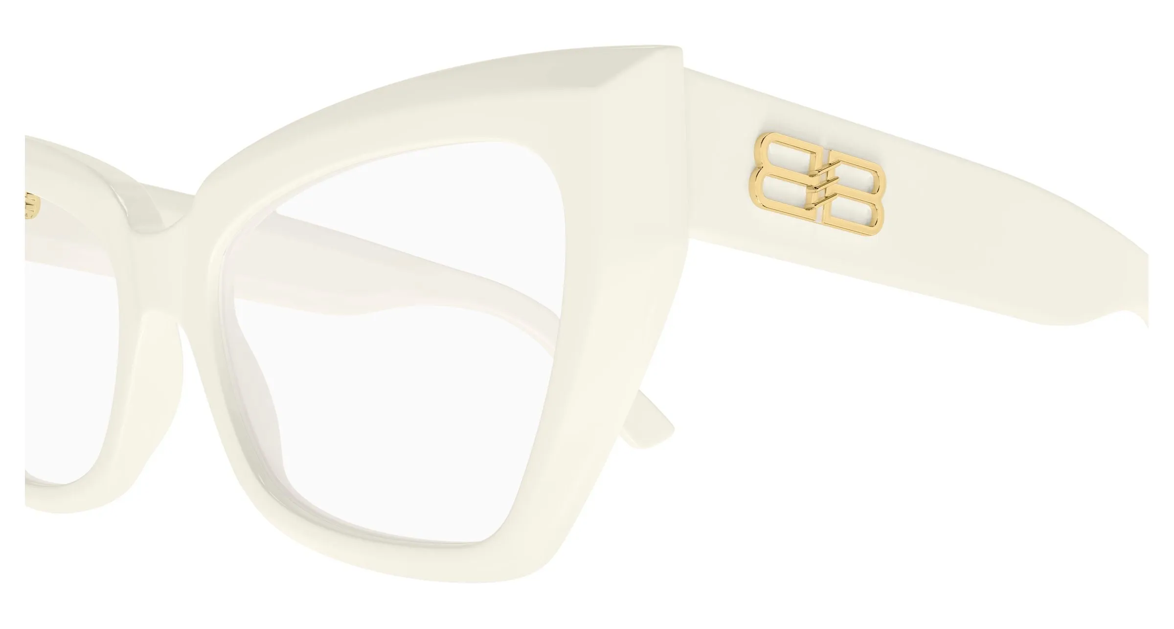 Balenciaga BB0275O 005 Montature da vista Acetato Bianco Trasparente Farfalla - immagine 3