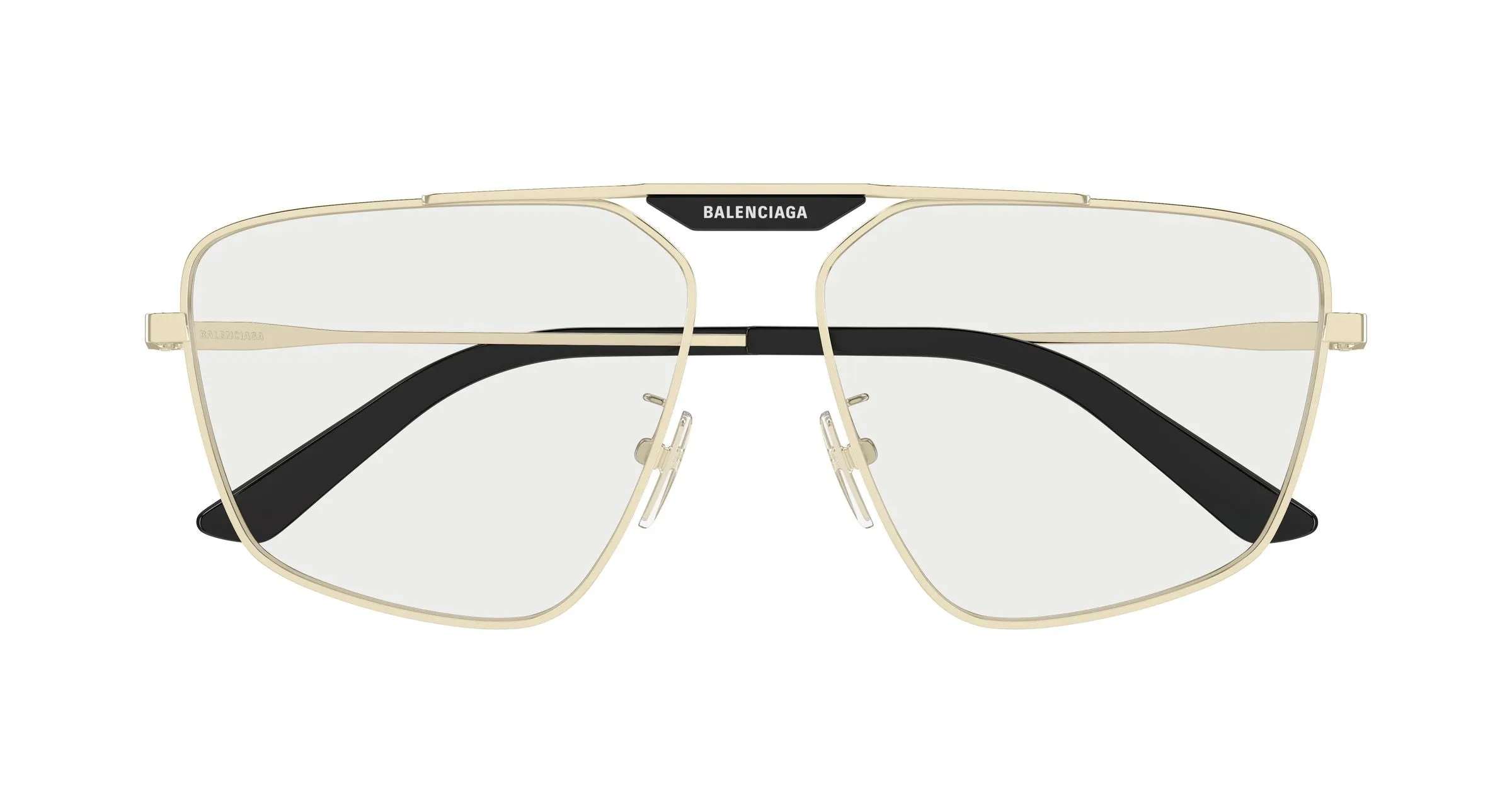 Balenciaga BB0246SA 007 Occhiali da sole Metallo Oro Grigio Pilot - immagine 2