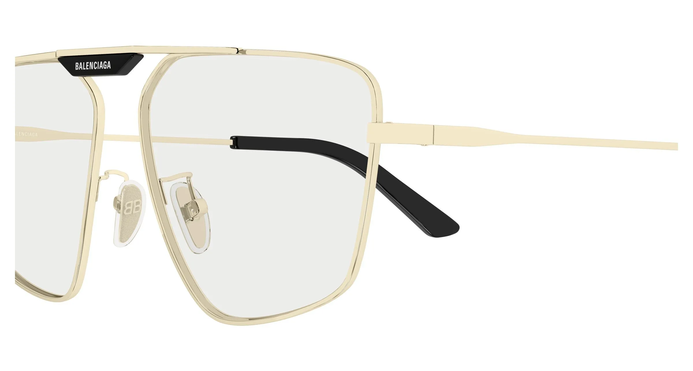 Balenciaga BB0246SA 007 Occhiali da sole Metallo Oro Grigio Pilot - immagine 3