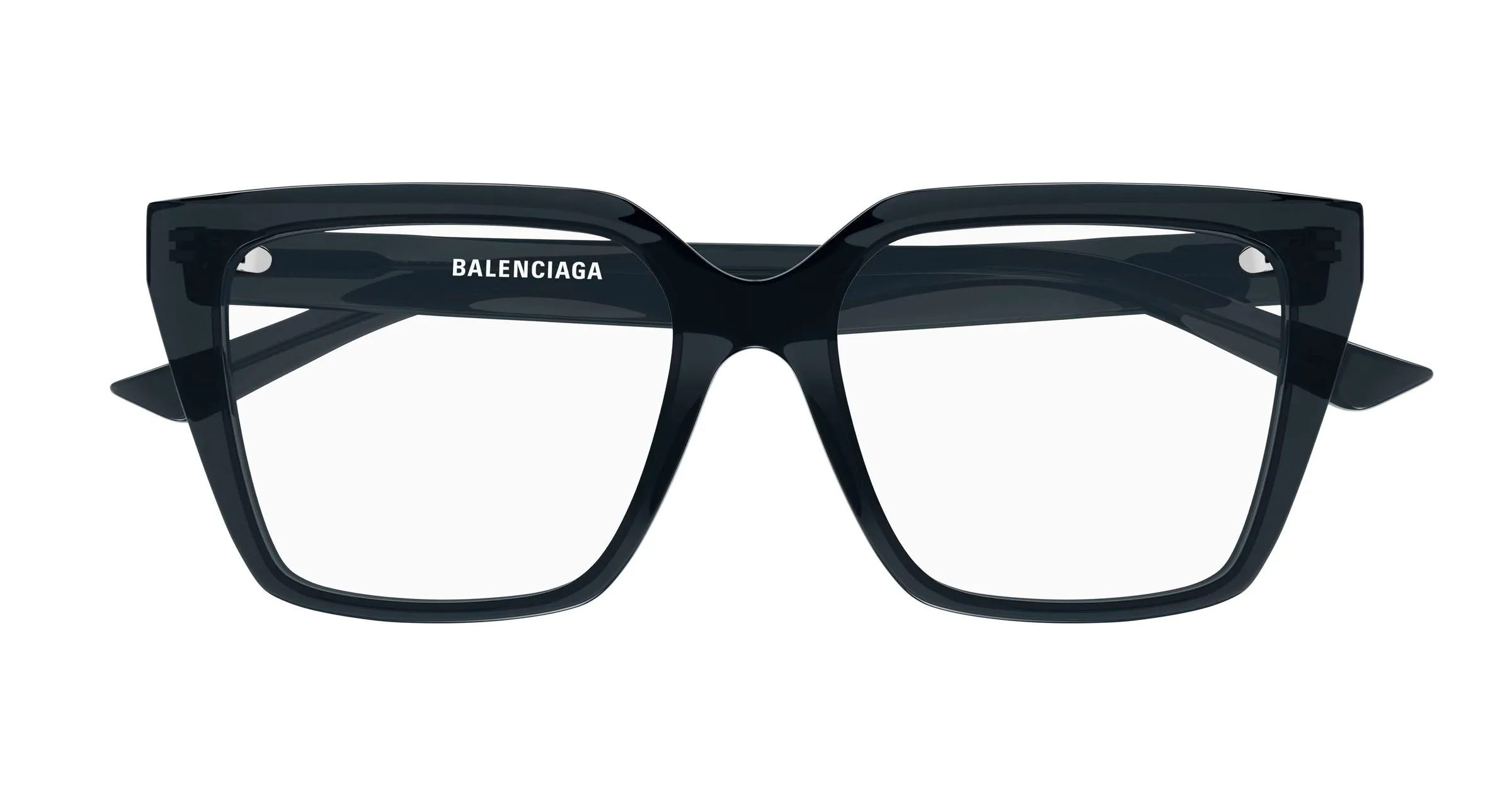 Balenciaga BB0130O 017 Montature da vista Acetato Grigio Trasparente Squadrata - immagine 2