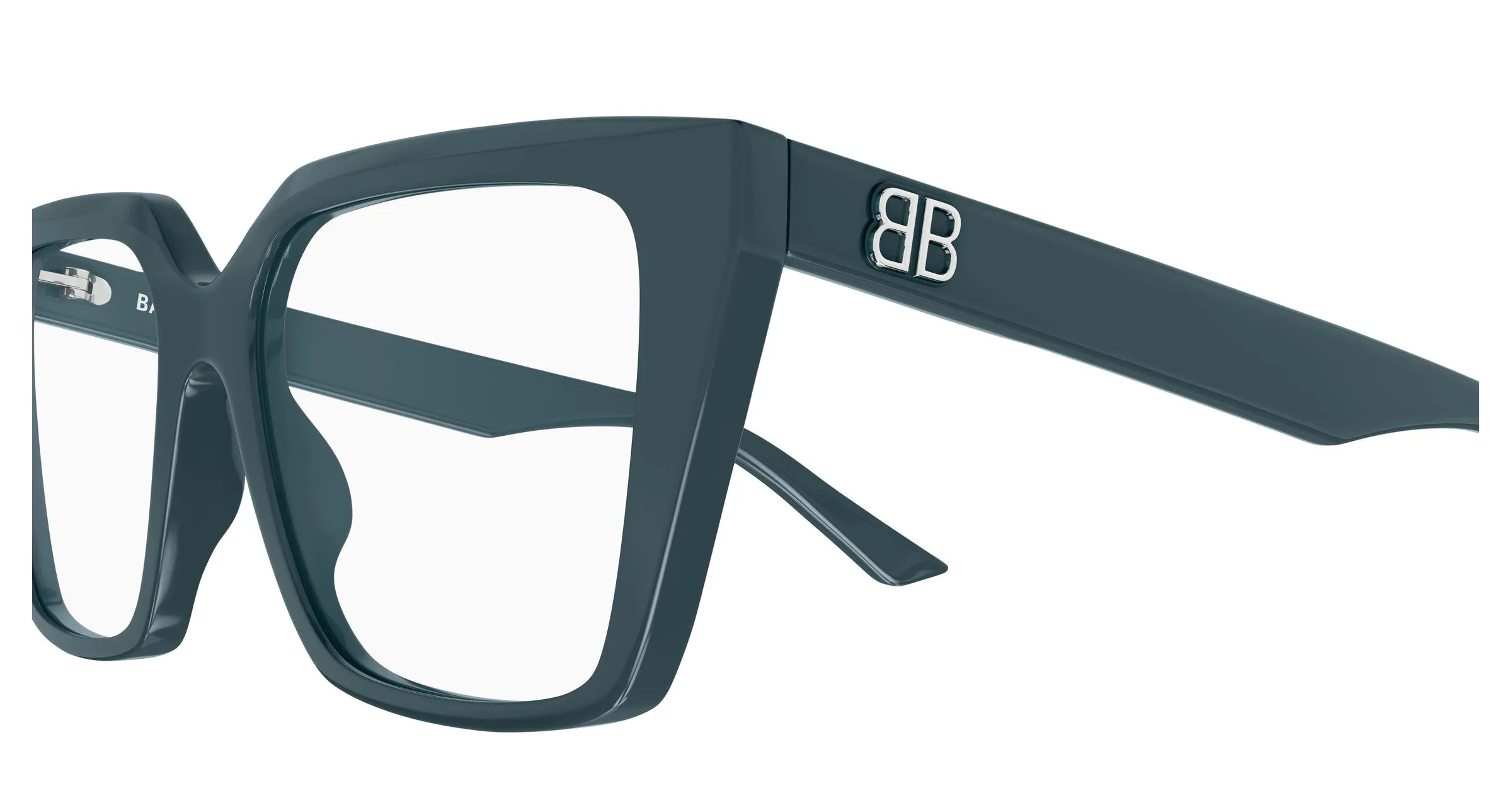 Balenciaga BB0130O 015 Montature da vista Acetato Blu Trasparente Squadrata - immagine 3
