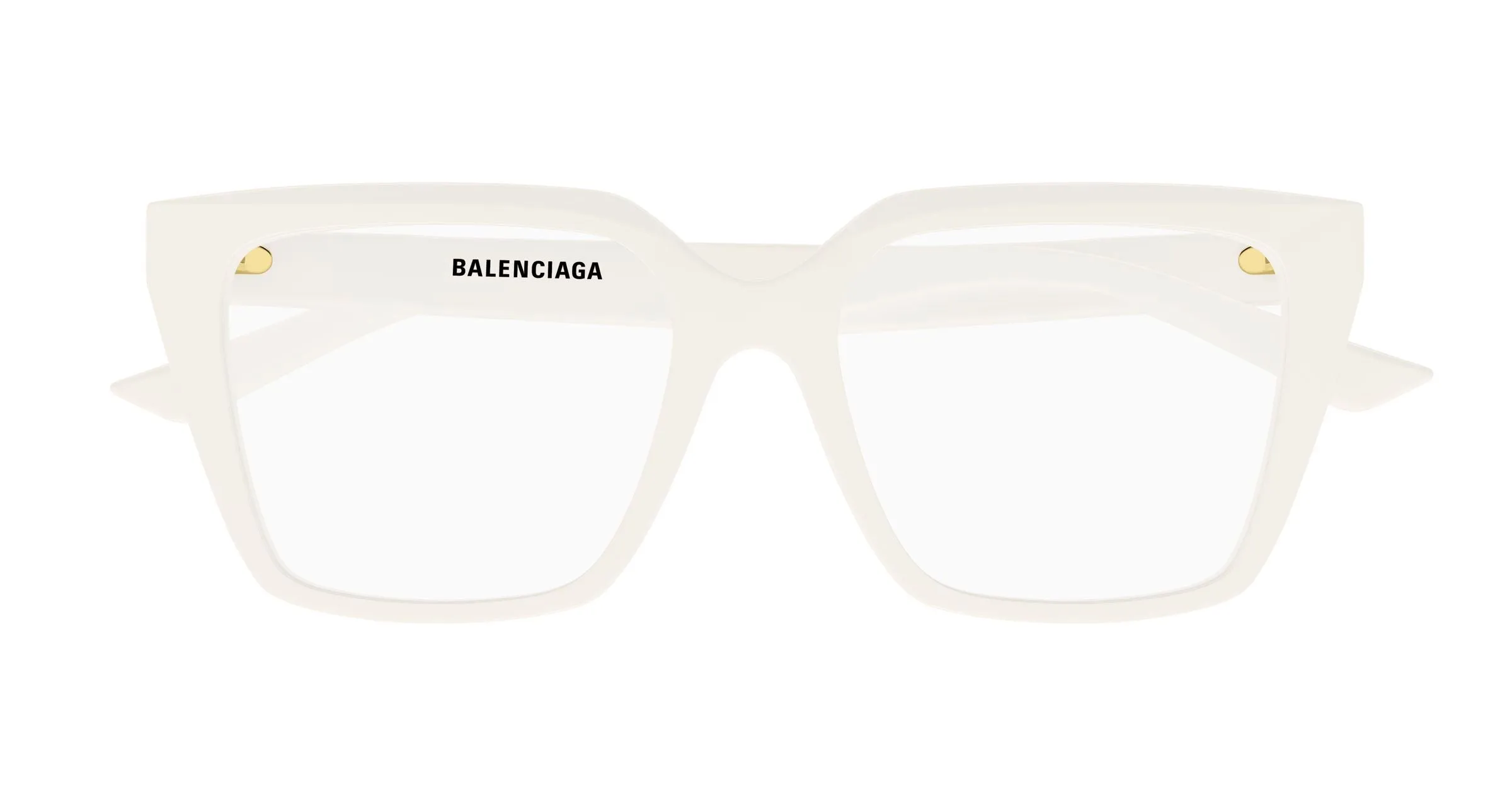 Balenciaga BB0130O 014 Montature da vista Acetato Bianco Trasparente Squadrata - immagine 2