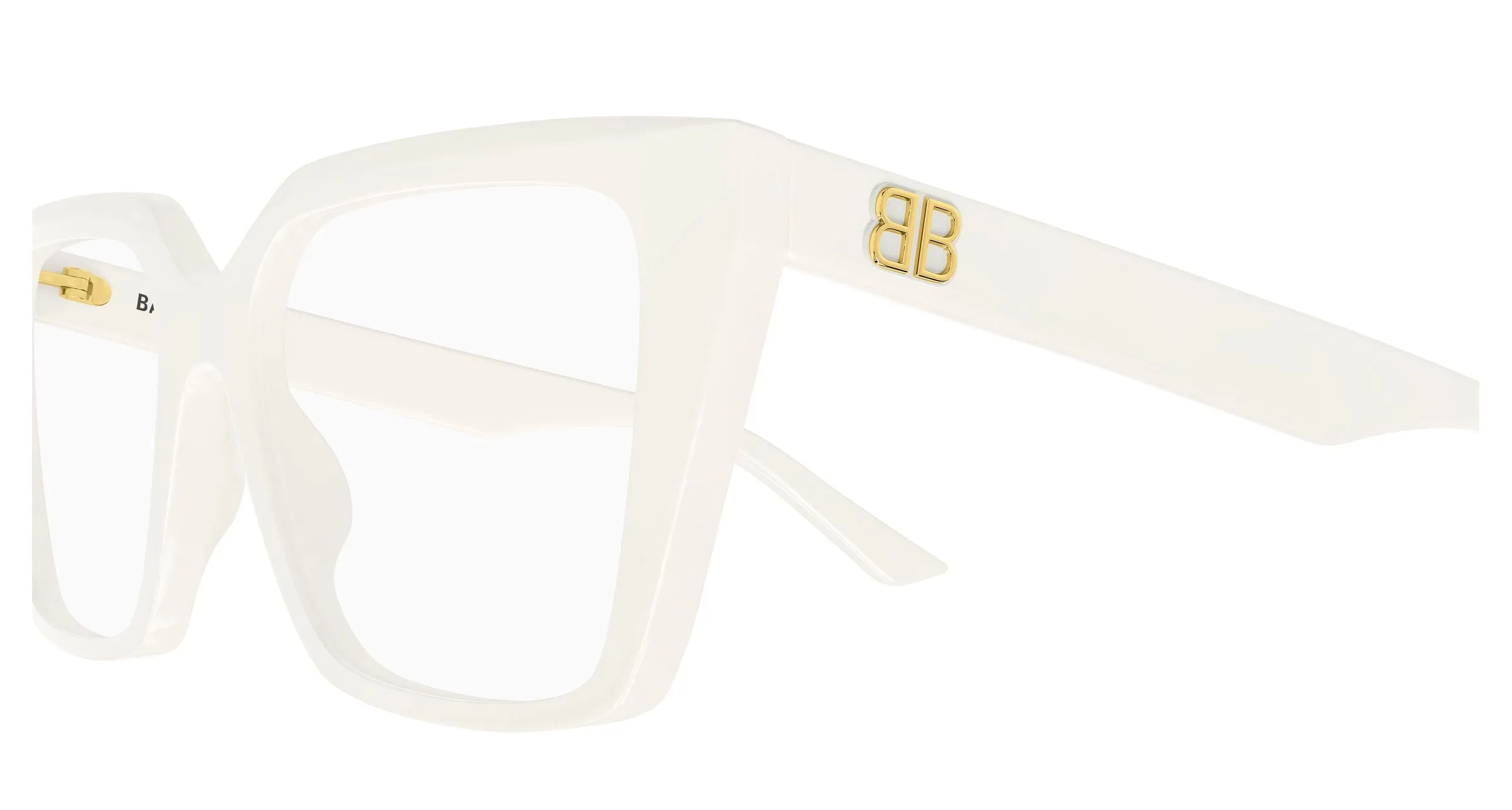 Balenciaga BB0130O 014 Montature da vista Acetato Bianco Trasparente Squadrata - immagine 3
