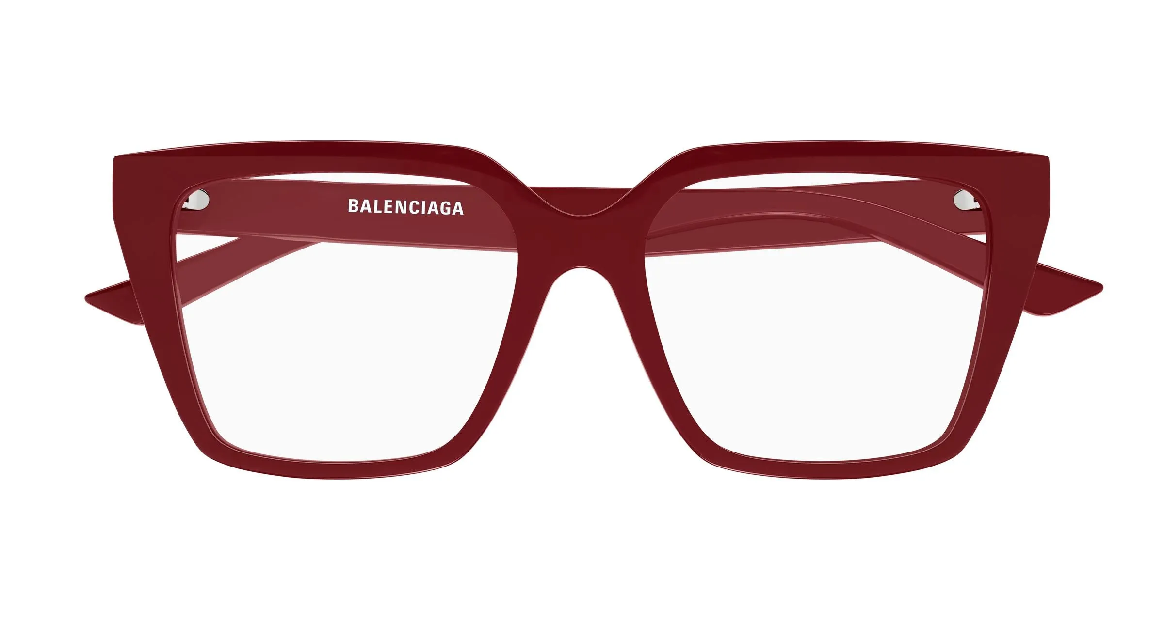 Balenciaga BB0130O 013 Montature da vista Acetato Rosso Trasparente Squadrata - immagine 2