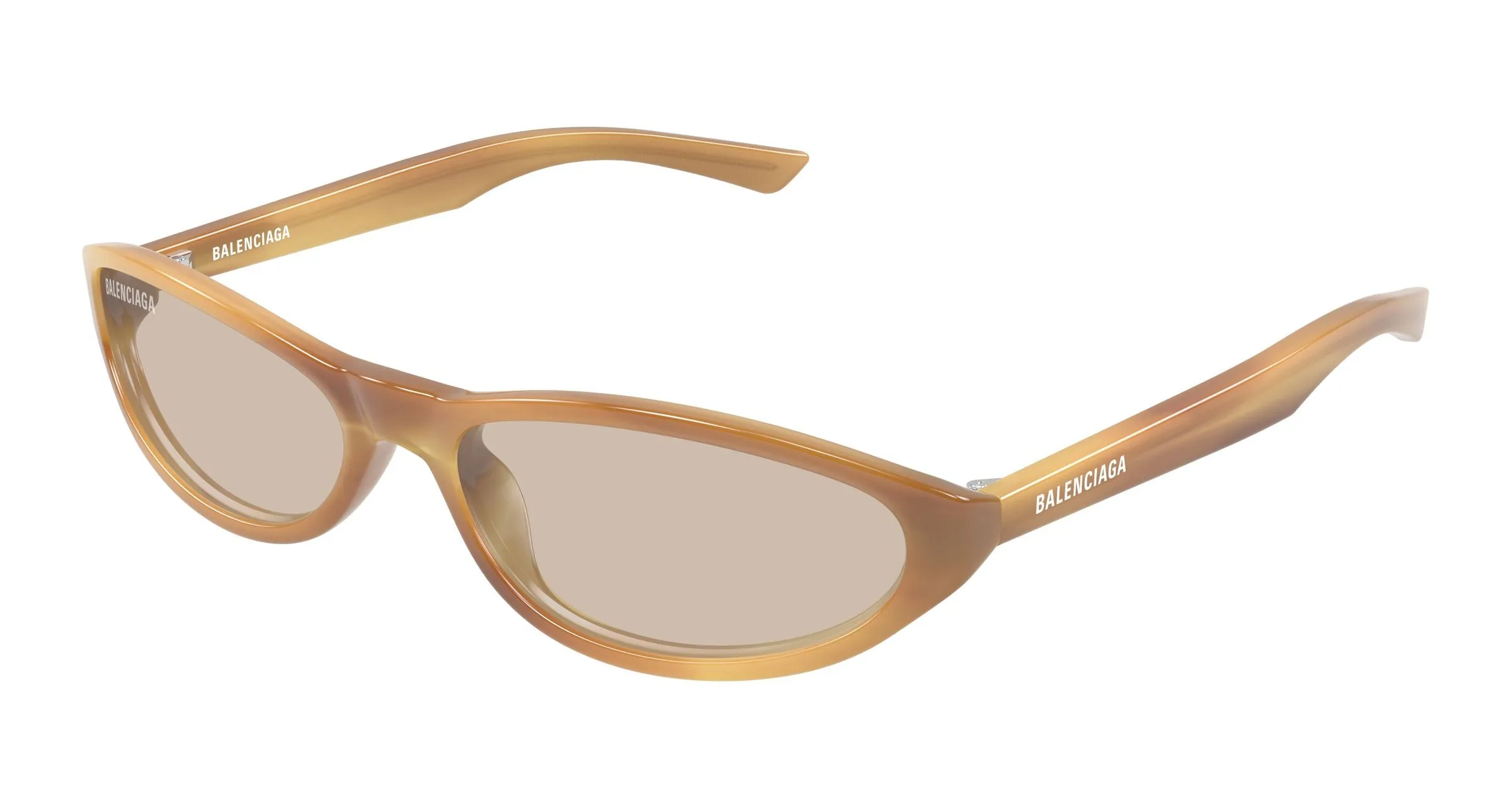 Balenciaga BB0007S 017 Occhiali da sole Acetato Havana Marrone Rotonda - immagine 1