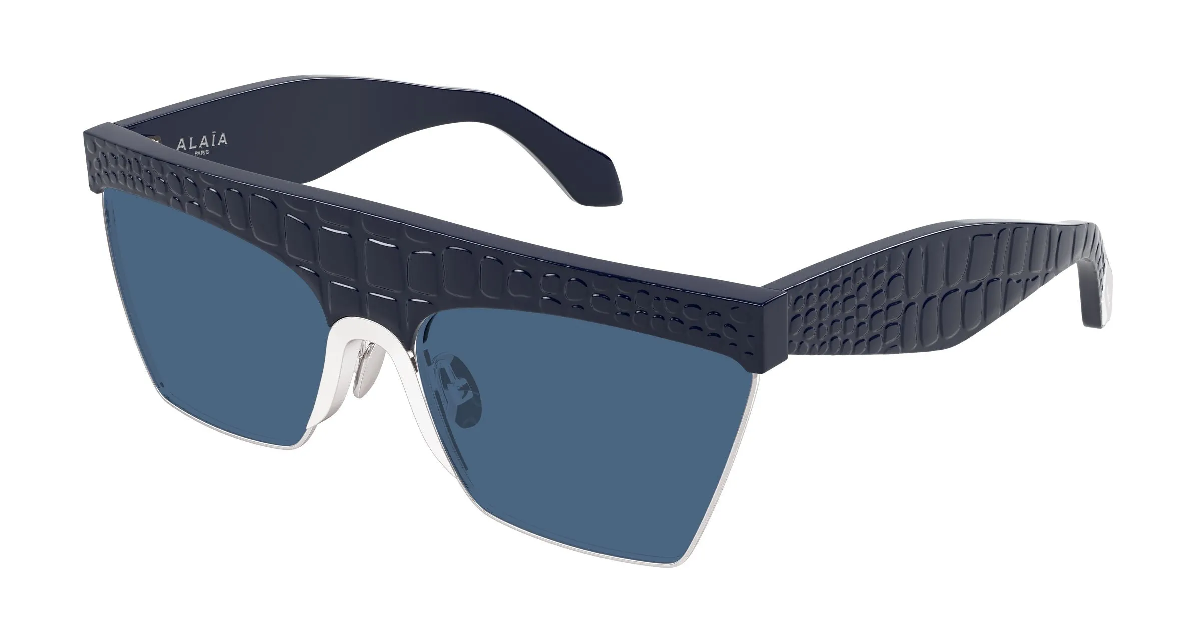 AZZEDINE ALAÏA AA0106S 004 Occhiali da sole Acetato Blu Blu Geometrica - immagine 1