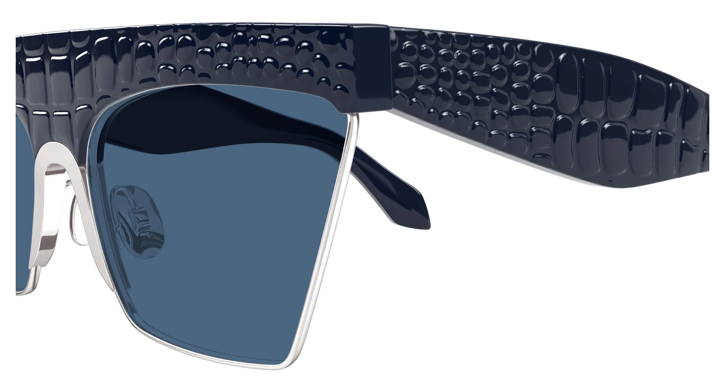 AZZEDINE ALAÏA AA0106S 004 Occhiali da sole Acetato Blu Blu Geometrica - immagine 3