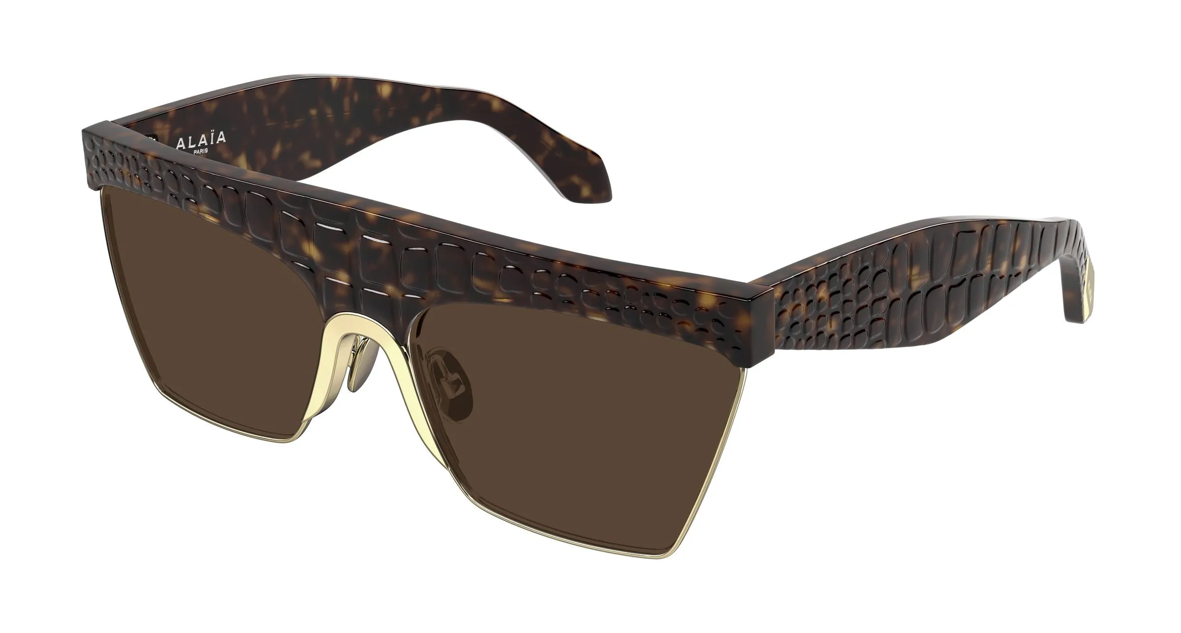 AZZEDINE ALAÏA AA0106S 002 Occhiali da sole Acetato Havana Marrone Geometrica - immagine 1