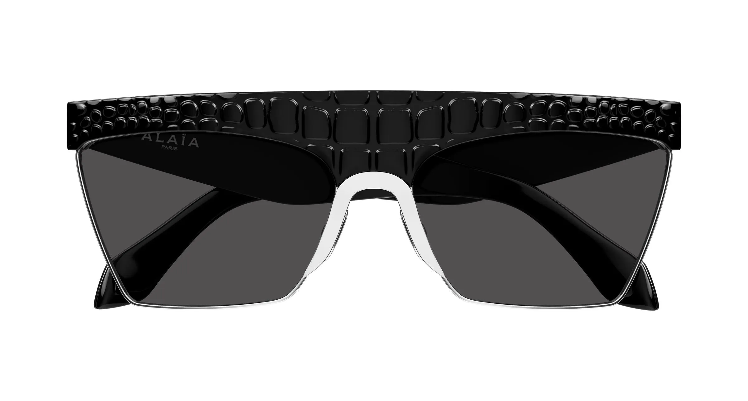 AZZEDINE ALAÏA AA0106S 001 Occhiali da sole Acetato Nero Grigio Geometrica - immagine 2