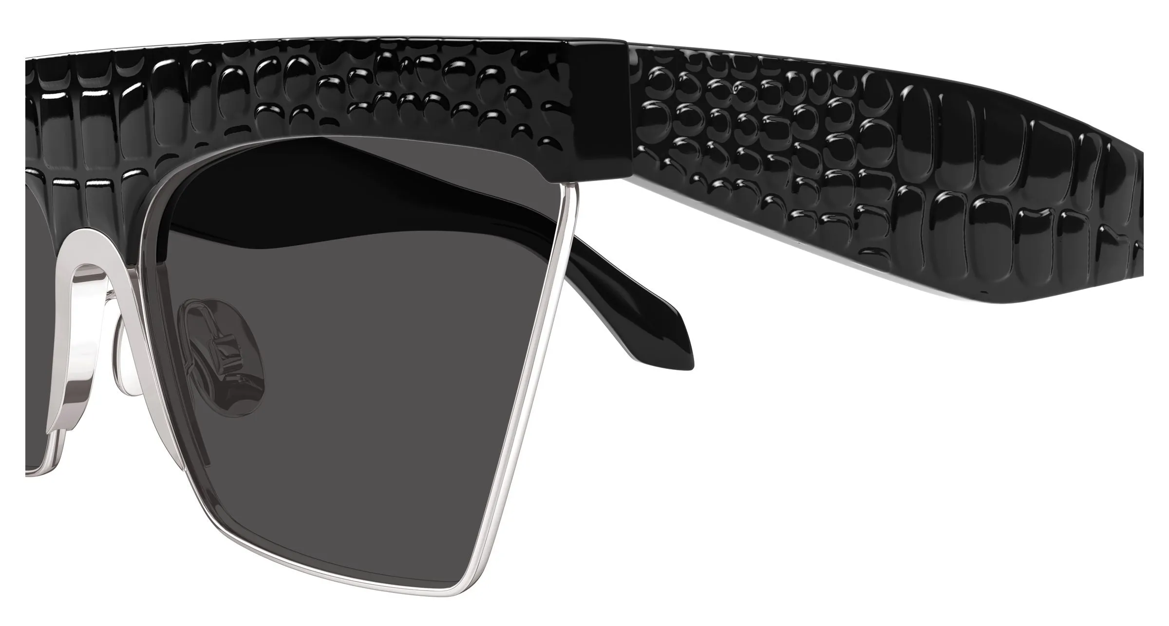 AZZEDINE ALAÏA AA0106S 001 Occhiali da sole Acetato Nero Grigio Geometrica - immagine 3