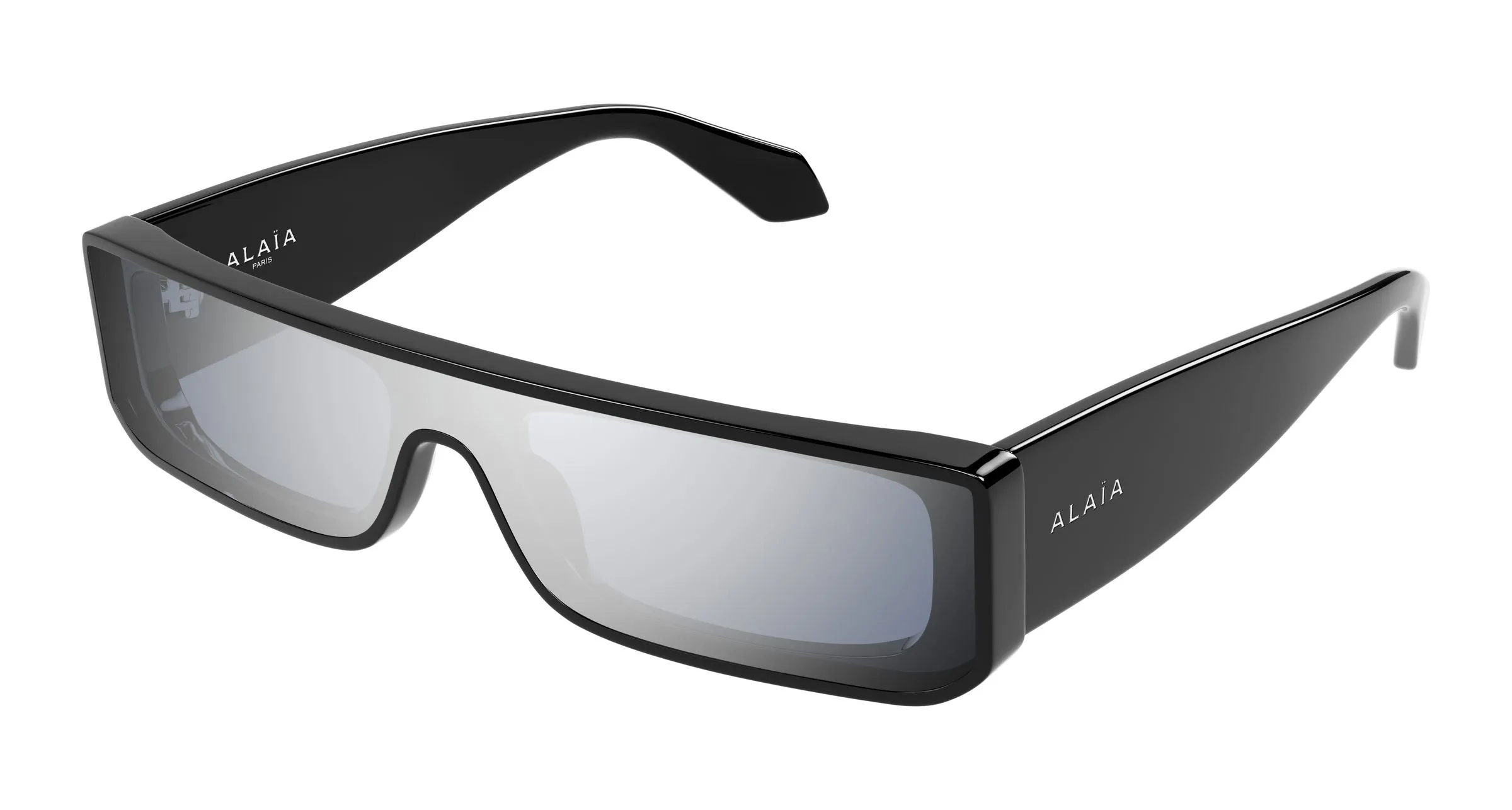 AZZEDINE ALAÏA AA0105S 004 Occhiali da sole Acetato Nero Argento Squadrata Specchiato - immagine 1