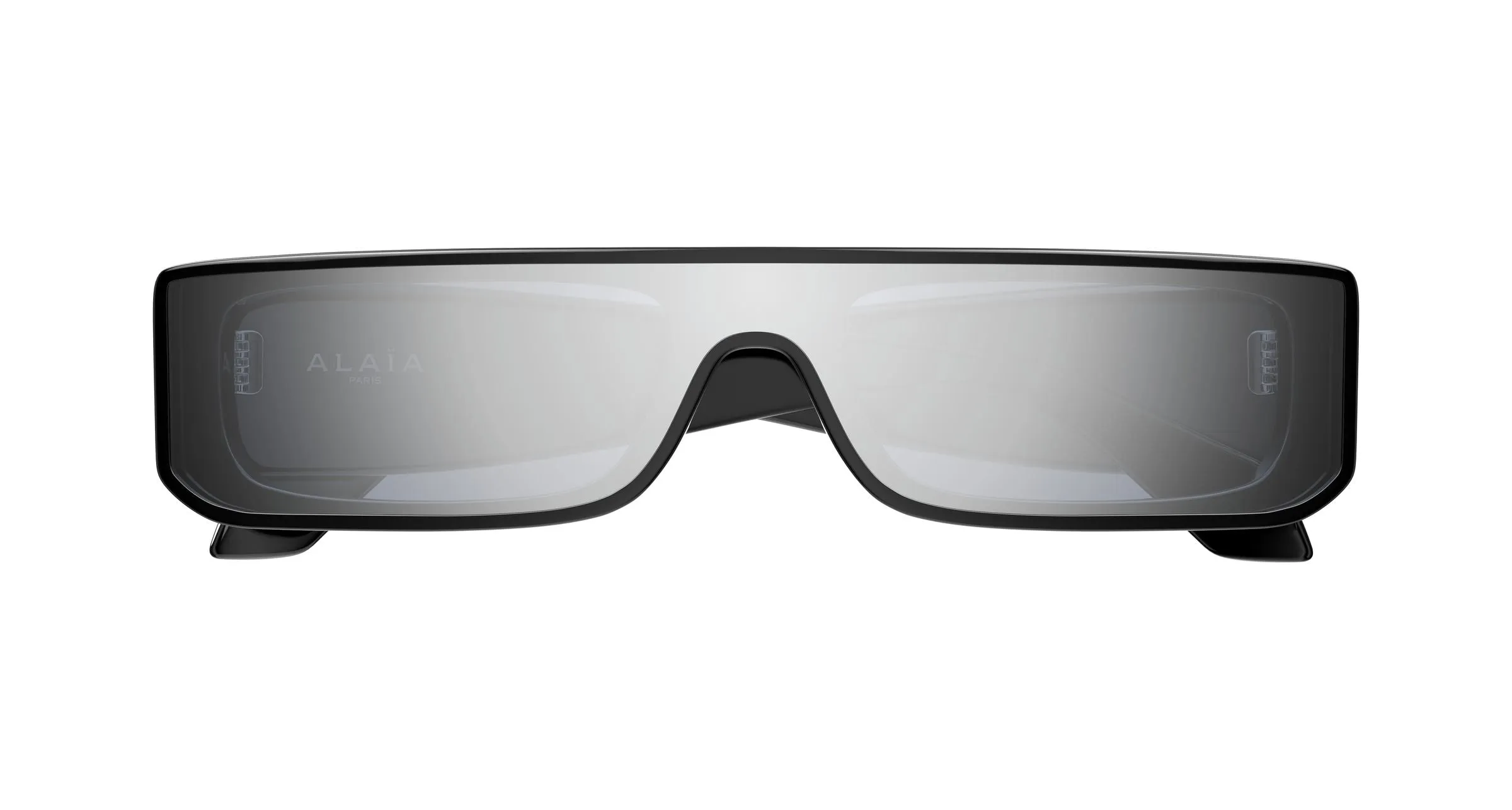 AZZEDINE ALAÏA AA0105S 004 Occhiali da sole Acetato Nero Argento Squadrata Specchiato - immagine 2