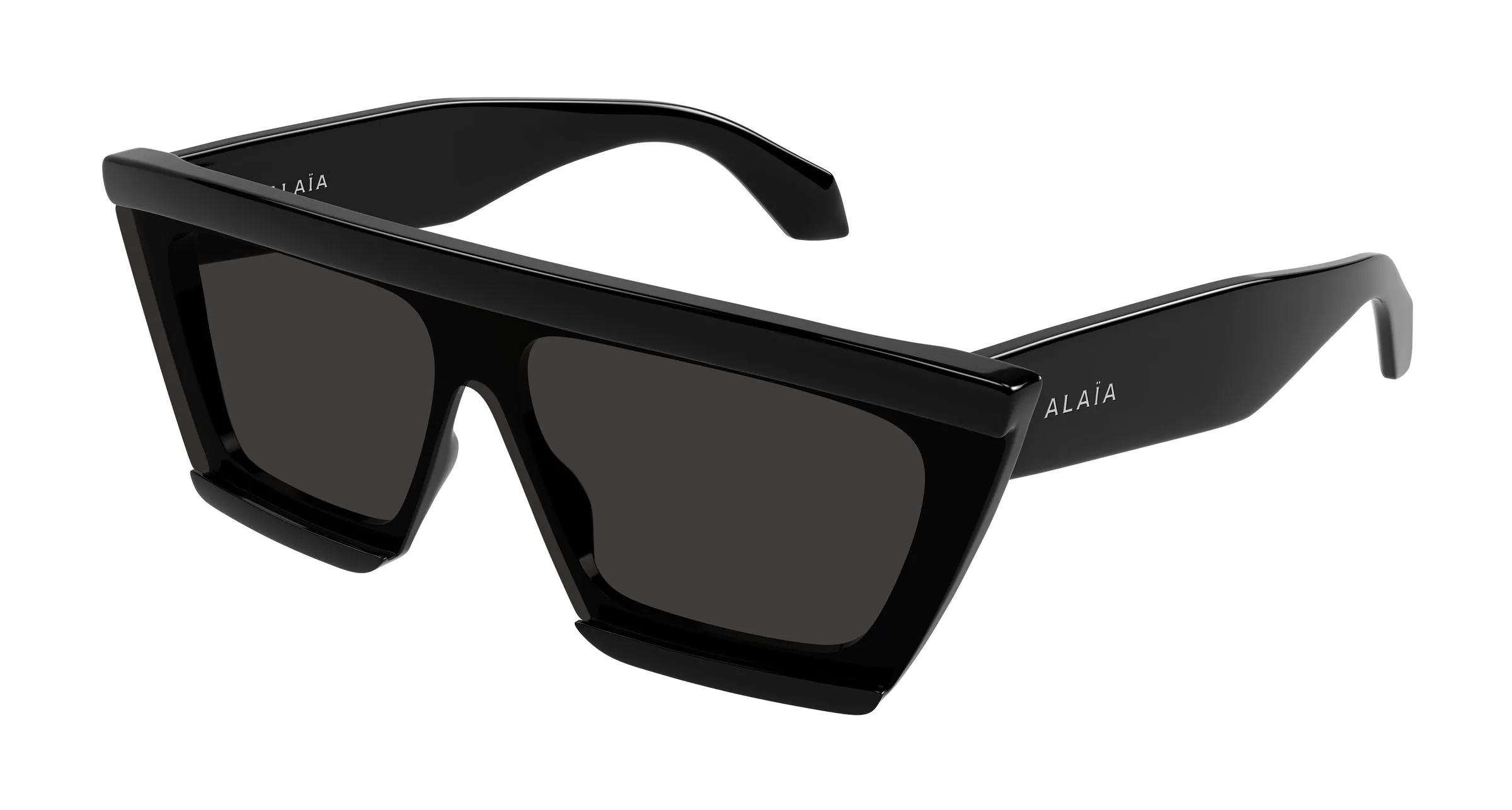 AZZEDINE ALAÏA AA0104S 001 Occhiali da sole Acetato Nero Grigio Geometrica - immagine 1