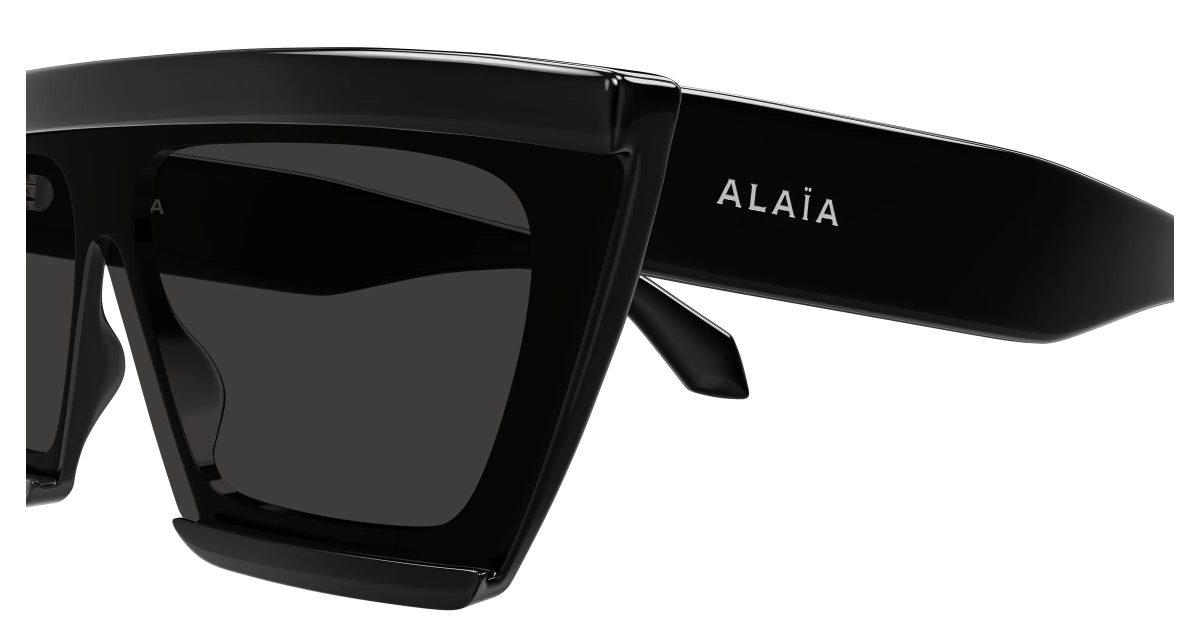 AZZEDINE ALAÏA AA0104S 001 Occhiali da sole Acetato Nero Grigio Geometrica - immagine 3