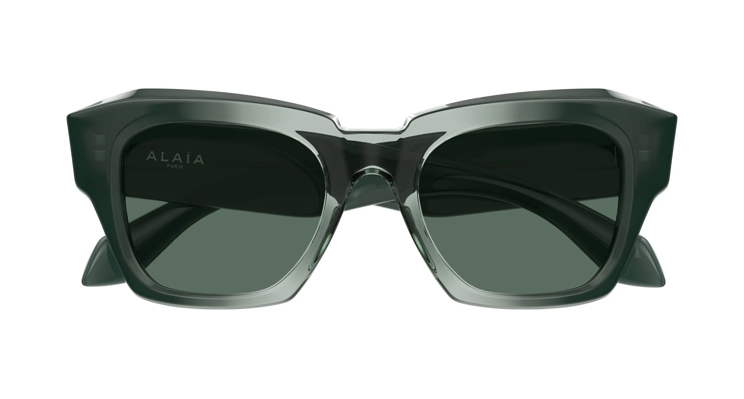 AZZEDINE ALAÏA AA0103S 003 Occhiali da sole Acetato Verde Verde Geometrica - immagine 2